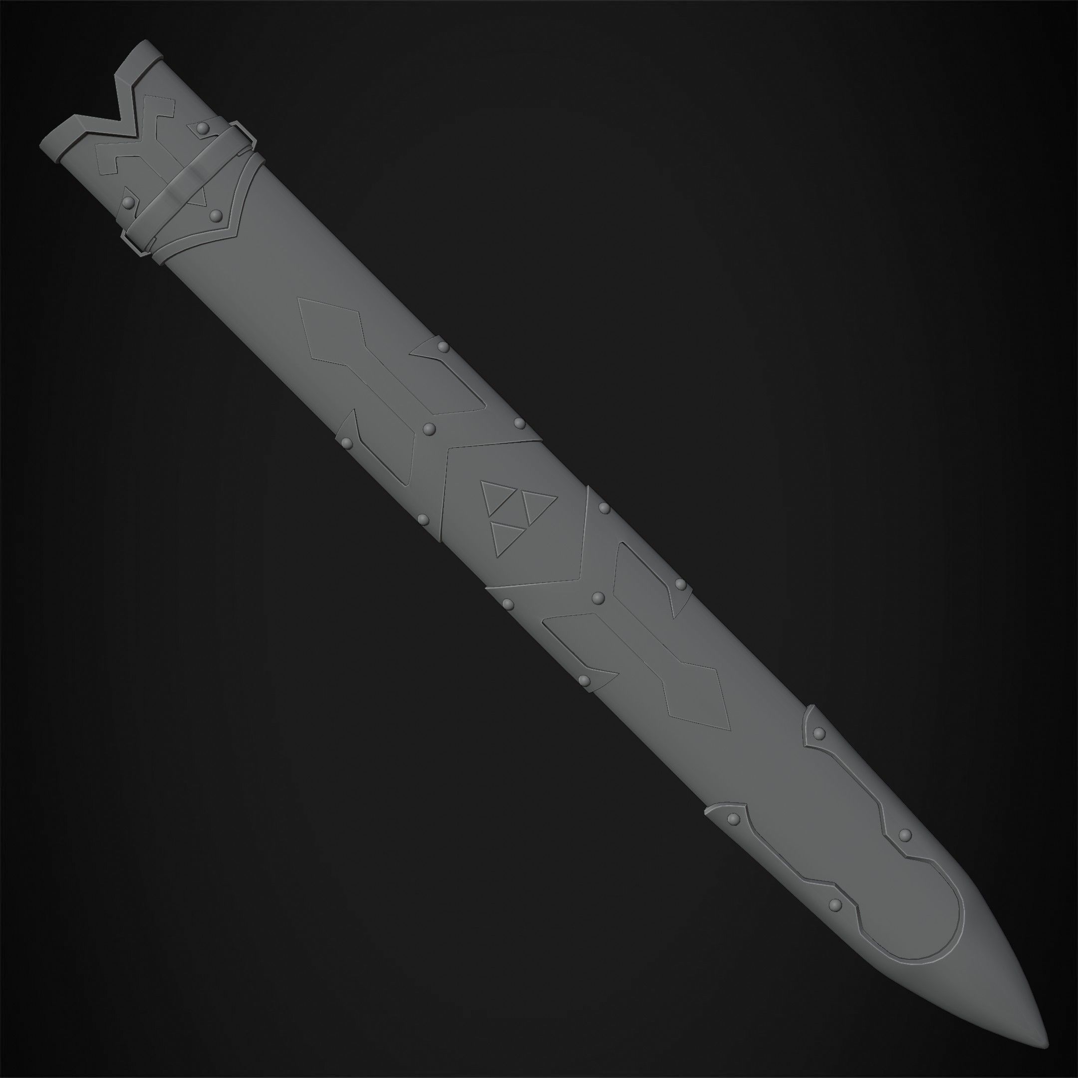 Zelda Tears of the Kingdom Link Master Scabbard for Cosplay 3D print model_18