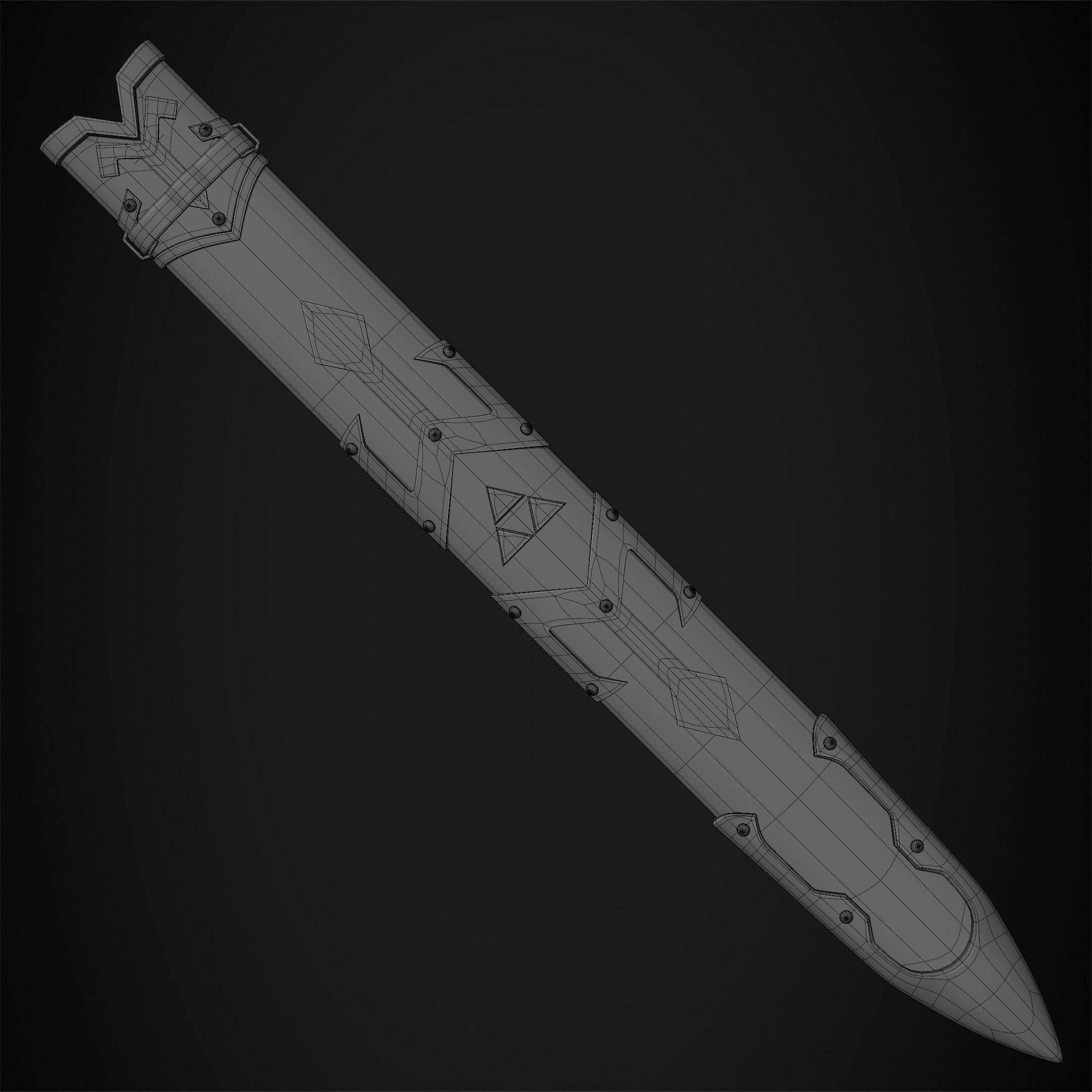 Zelda Tears of the Kingdom Link Master Scabbard for Cosplay 3D print model_19