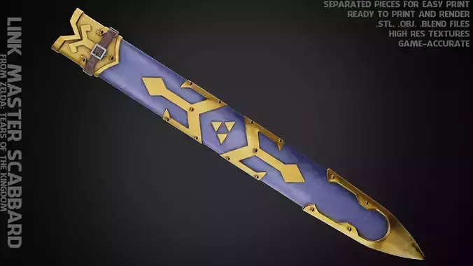 Zelda Tears of the Kingdom Link Master Scabbard for Cosplay 3D print model