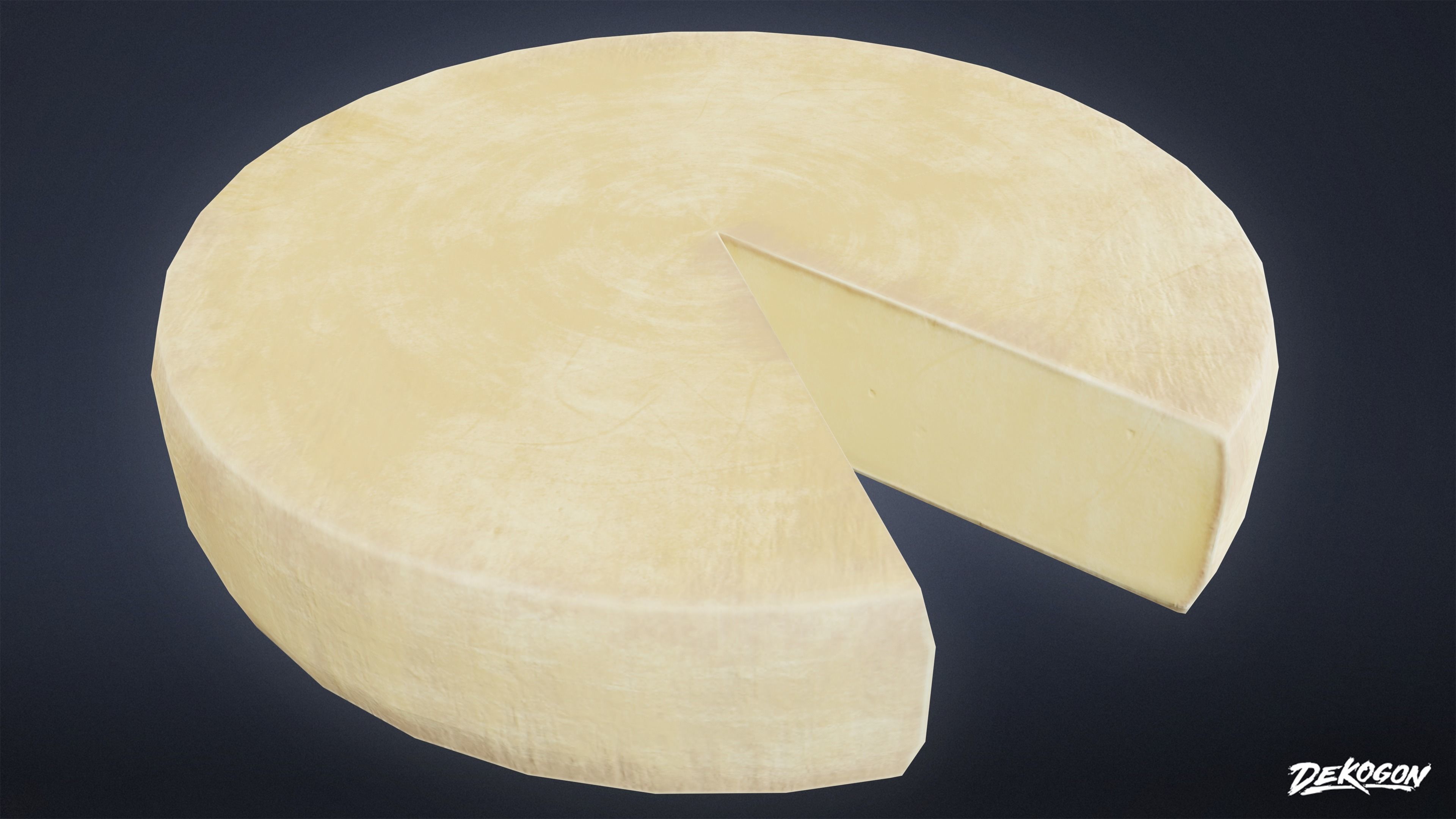 MEDIEVAL - Cheese Wheel 01 - LOW POLY Low-poly 3D model_5