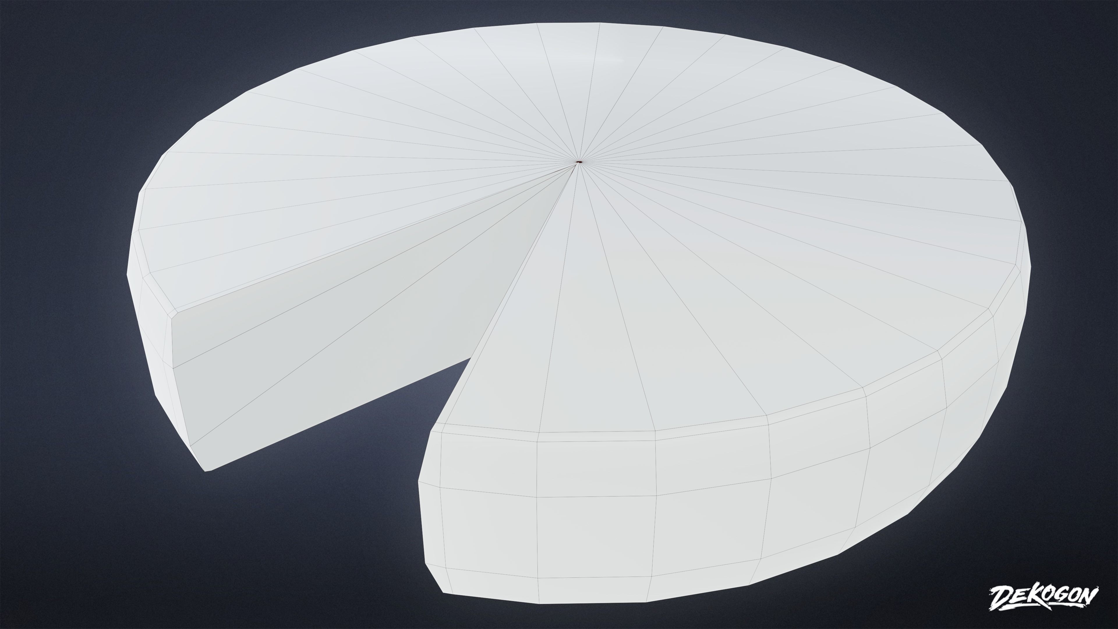 MEDIEVAL - Cheese Wheel 01 - LOW POLY Low-poly 3D model_7