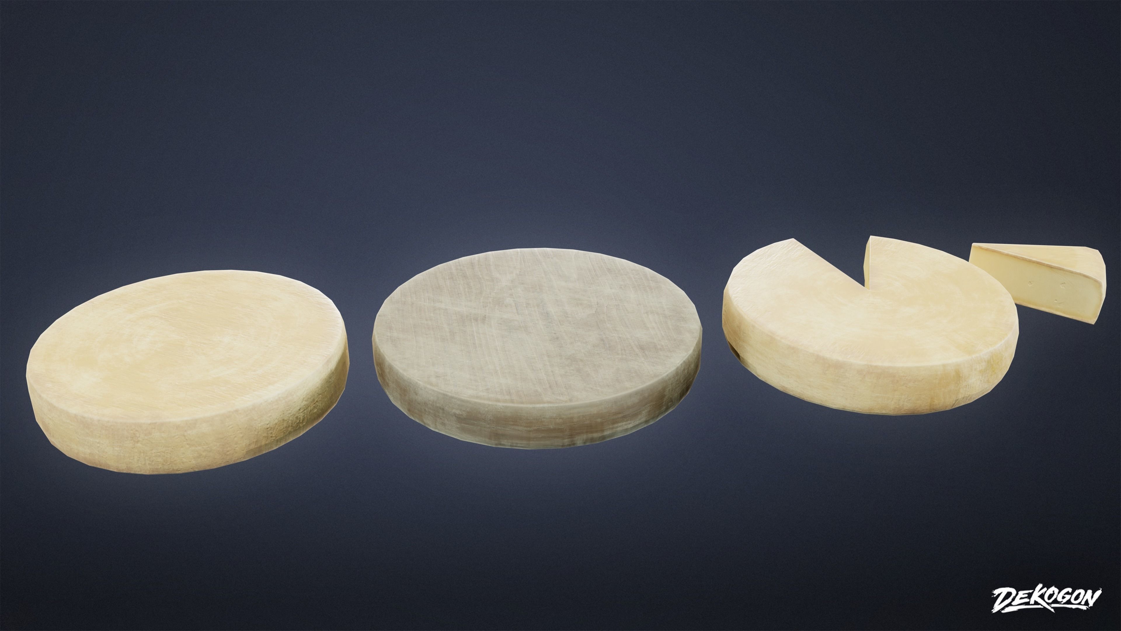 MEDIEVAL - Cheese Wheel 01 - LOW POLY Low-poly 3D model_2