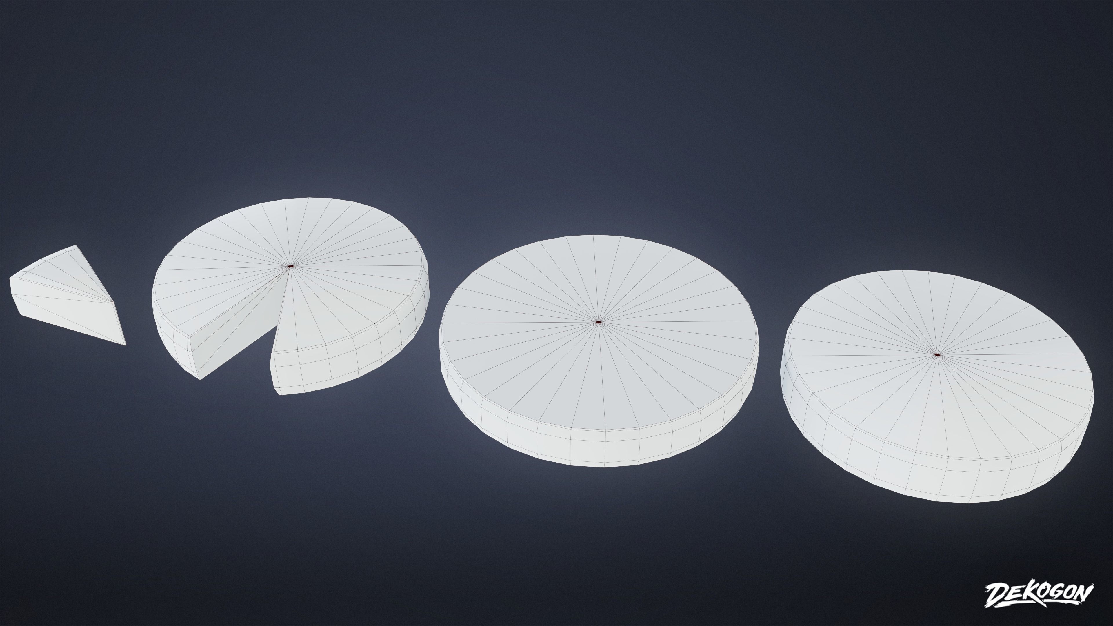 MEDIEVAL - Cheese Wheel 01 - LOW POLY Low-poly 3D model_8