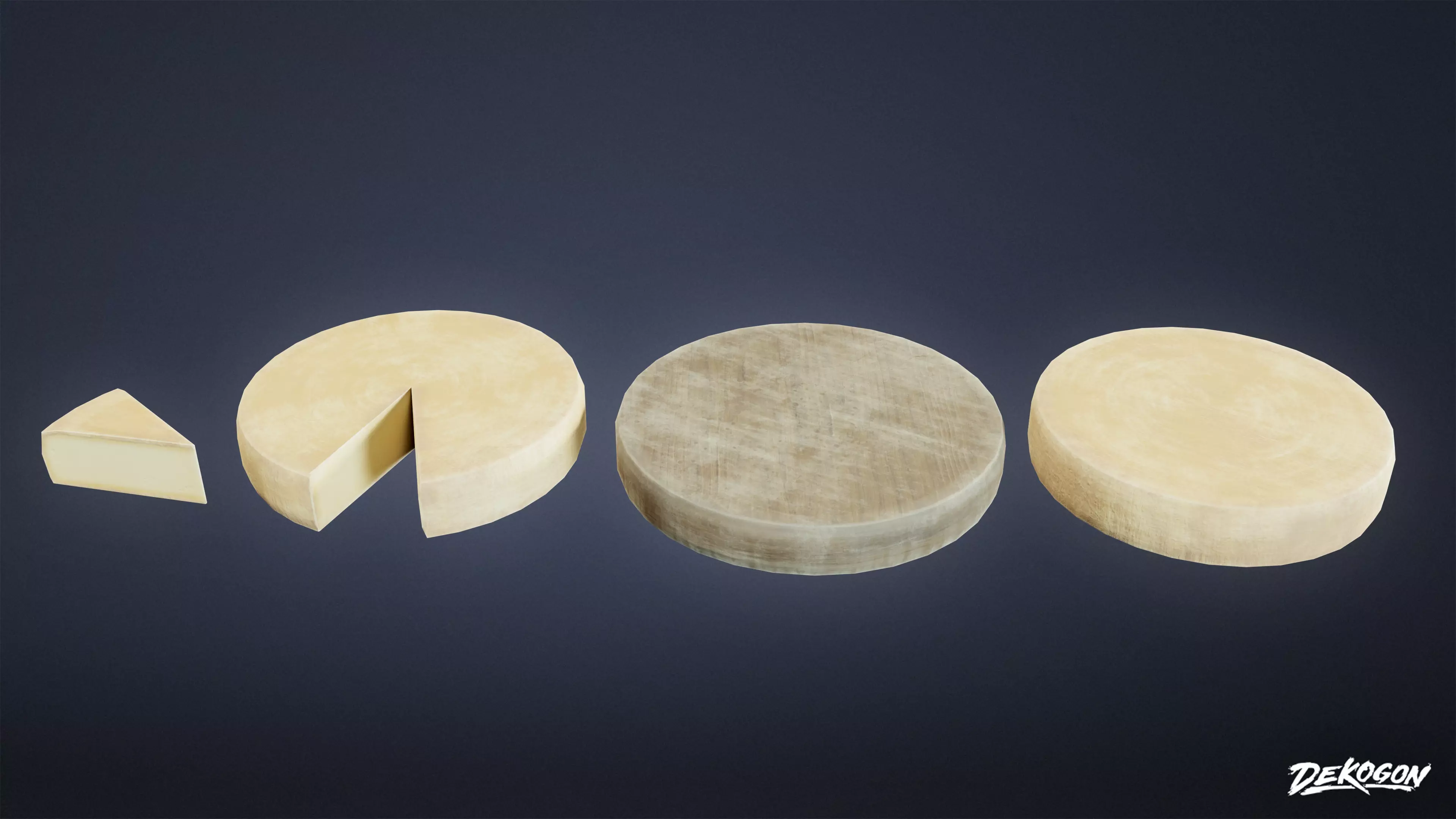 MEDIEVAL - Cheese Wheel 01 - LOW POLY Low-poly 3D model_0