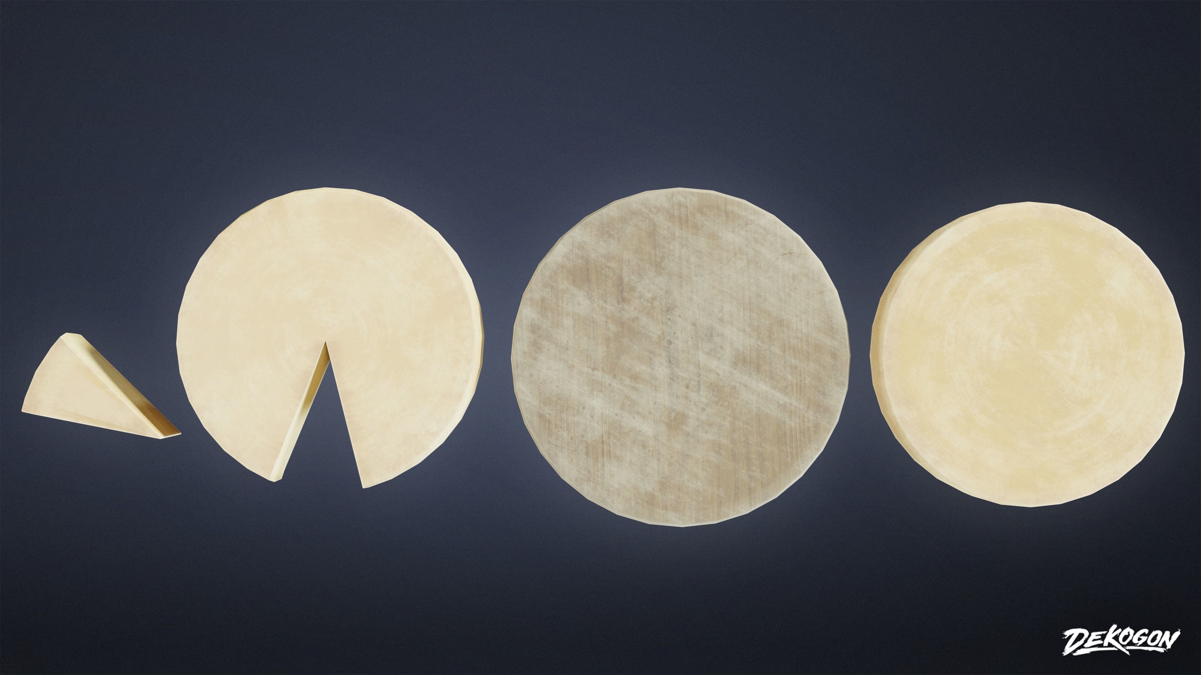 MEDIEVAL - Cheese Wheel 01 - LOW POLY Low-poly 3D model_1