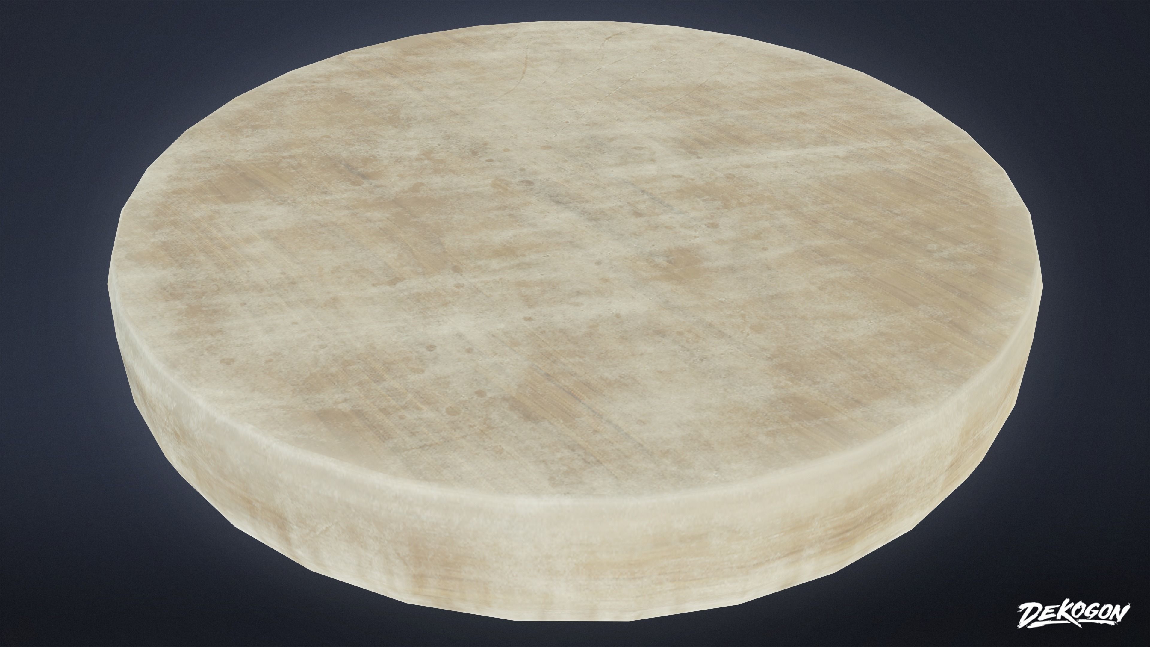 MEDIEVAL - Cheese Wheel 01 - LOW POLY Low-poly 3D model_3