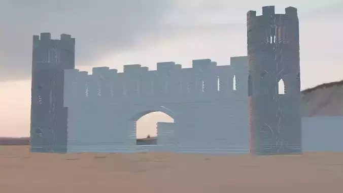 Broken Castle Low-poly 3D model