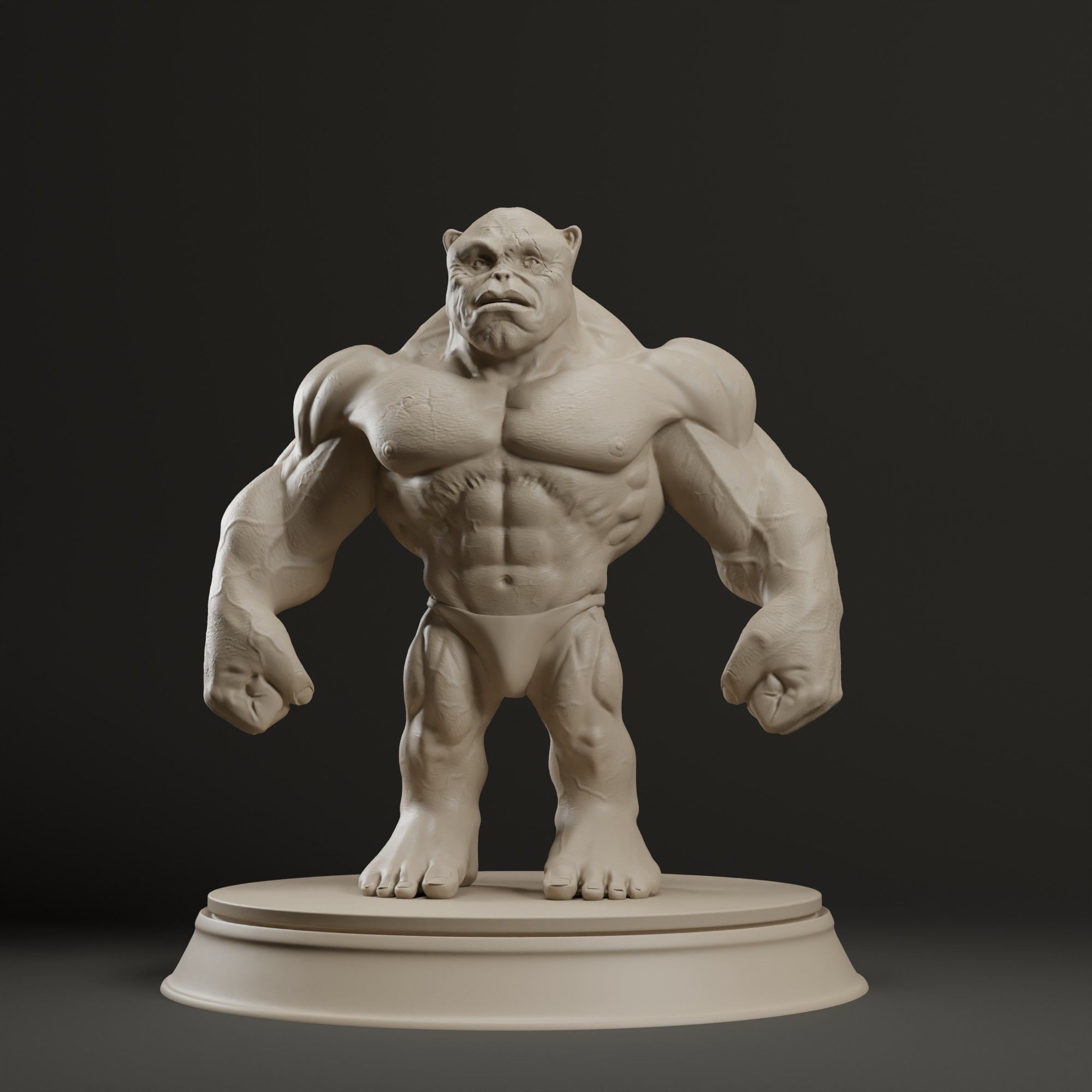 Bodybuilder Boss Dog 3D print model_12