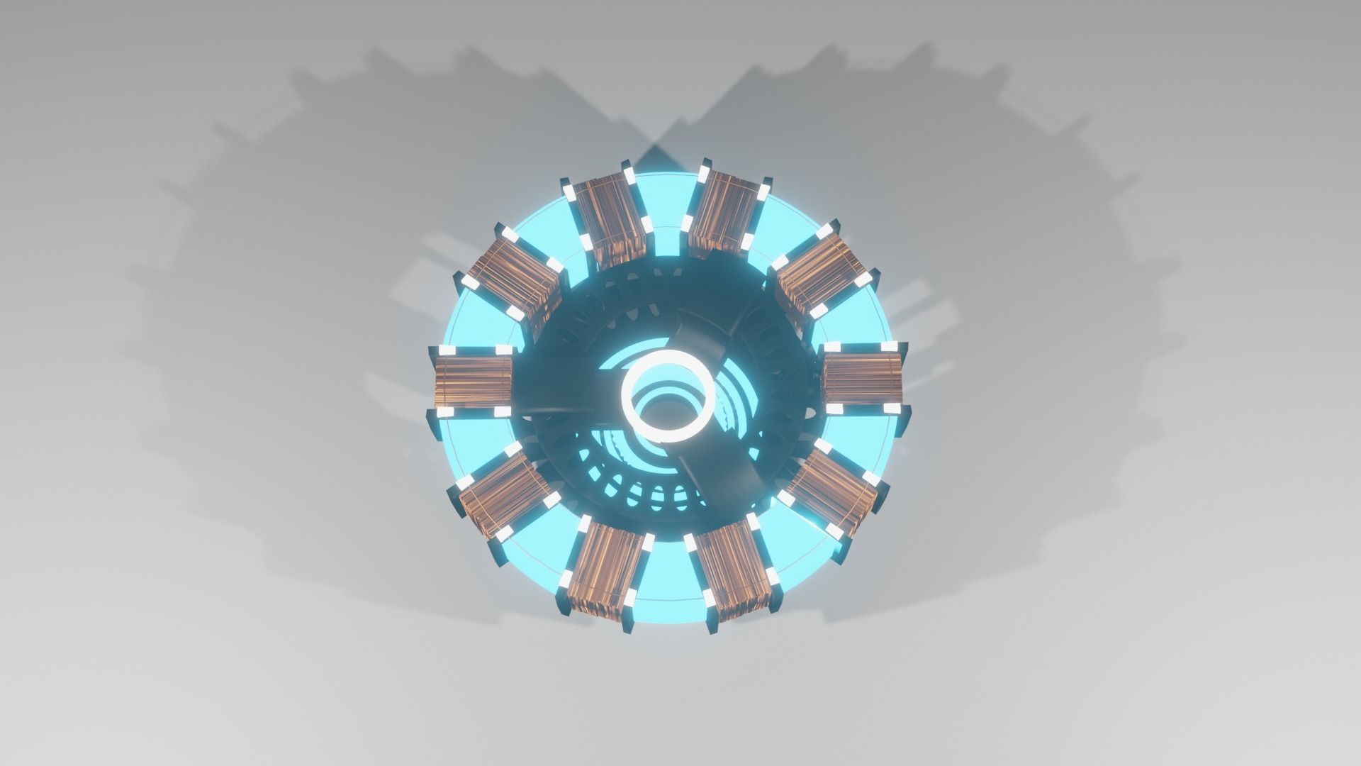 Iron man arc reactor mark 1 Low-poly 3D model_2