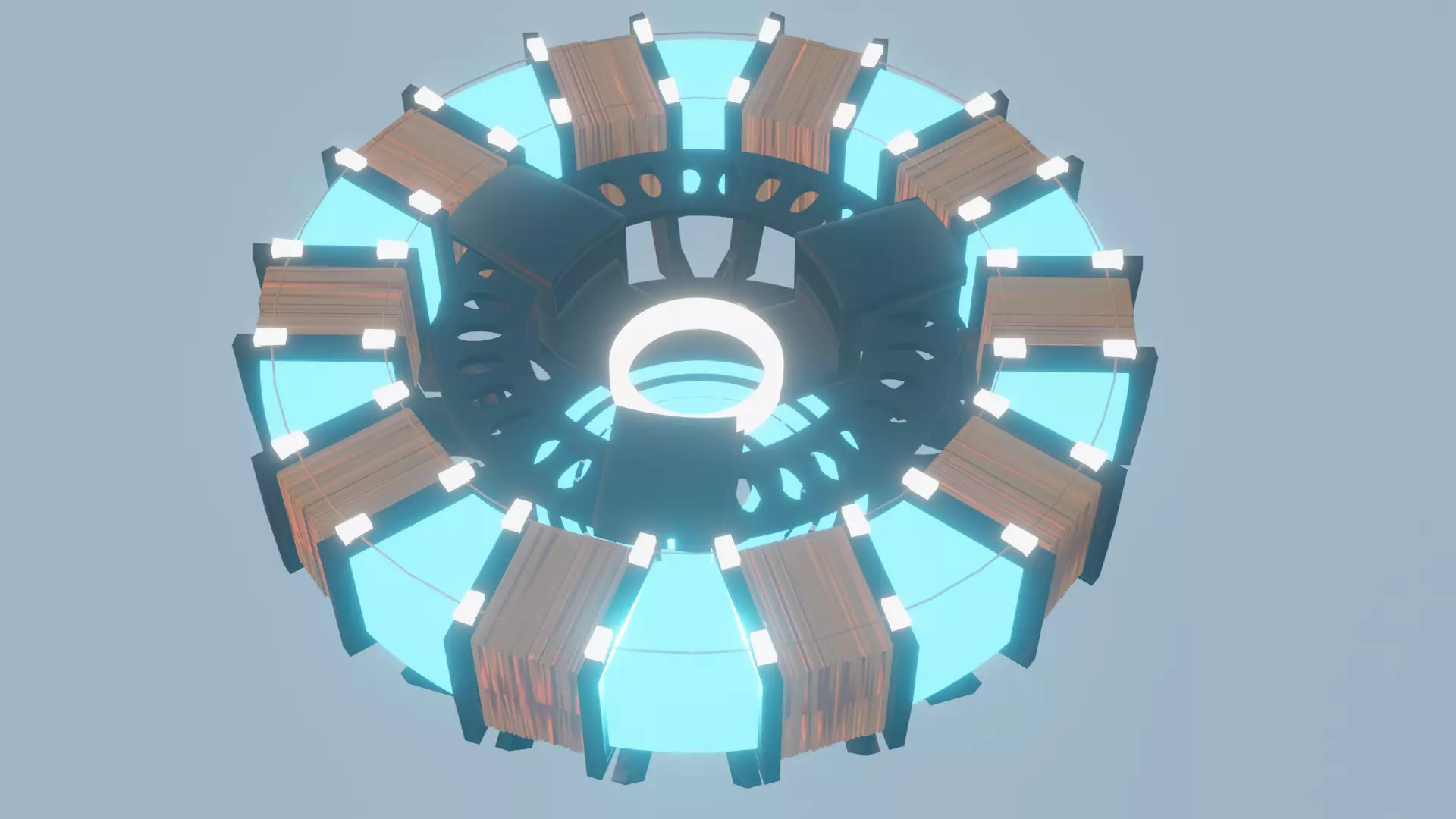 Iron man arc reactor mark 1 Low-poly 3D model_0