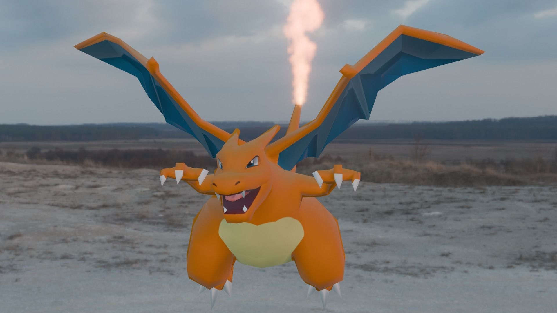Charizard Low-poly 3D model_9