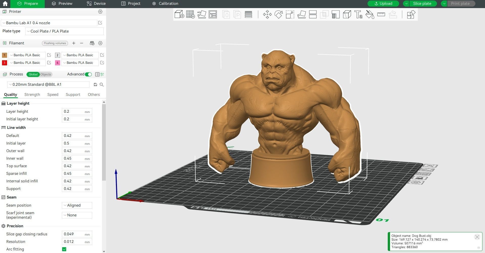 Bodybuilder Boss Dog Bust 3D print model_8