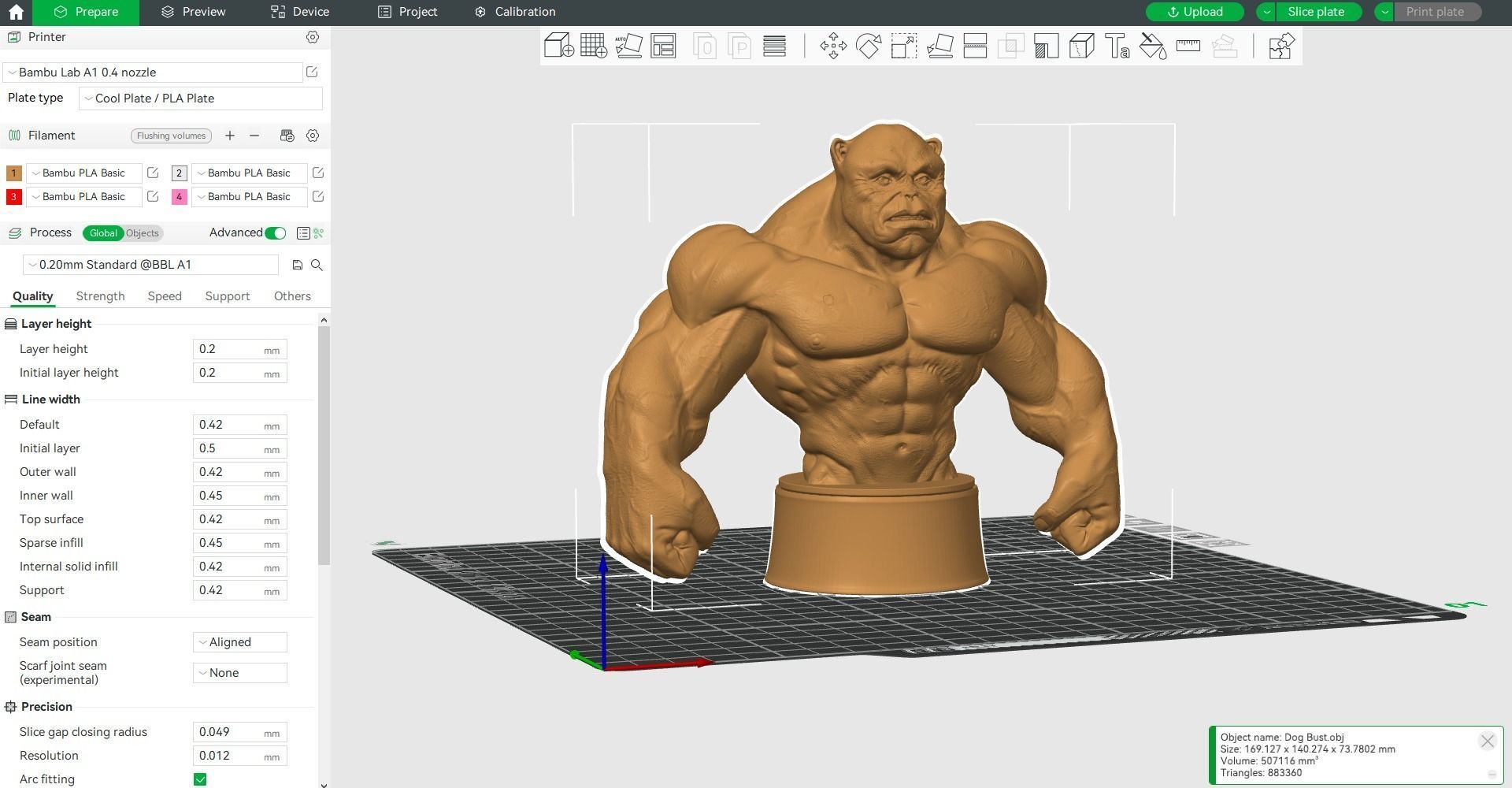 Bodybuilder Boss Dog Bust 3D print model_6