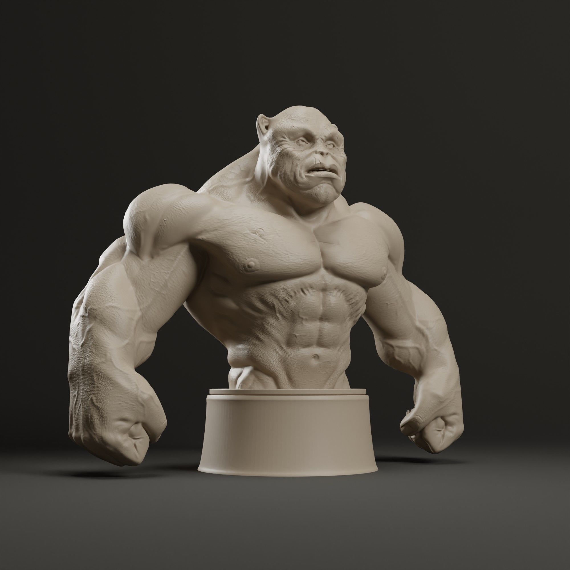 Bodybuilder Boss Dog Bust 3D print model_17