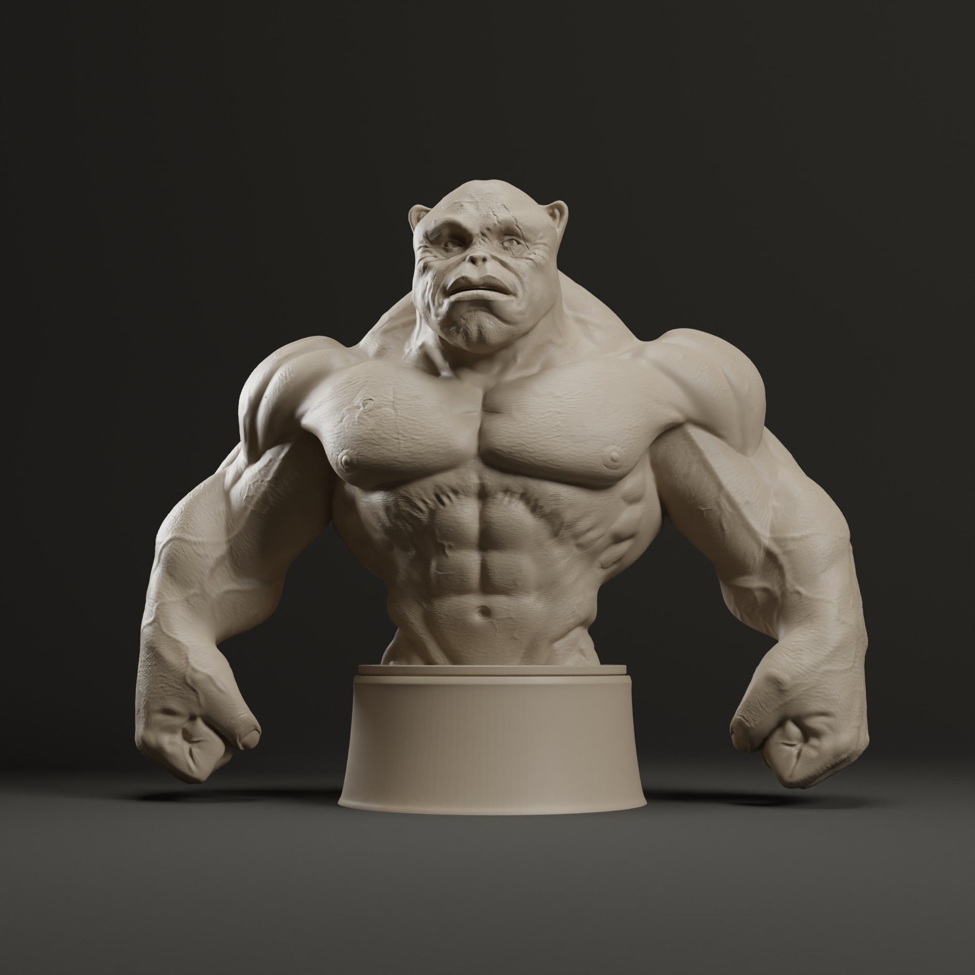 Bodybuilder Boss Dog Bust 3D print model_12