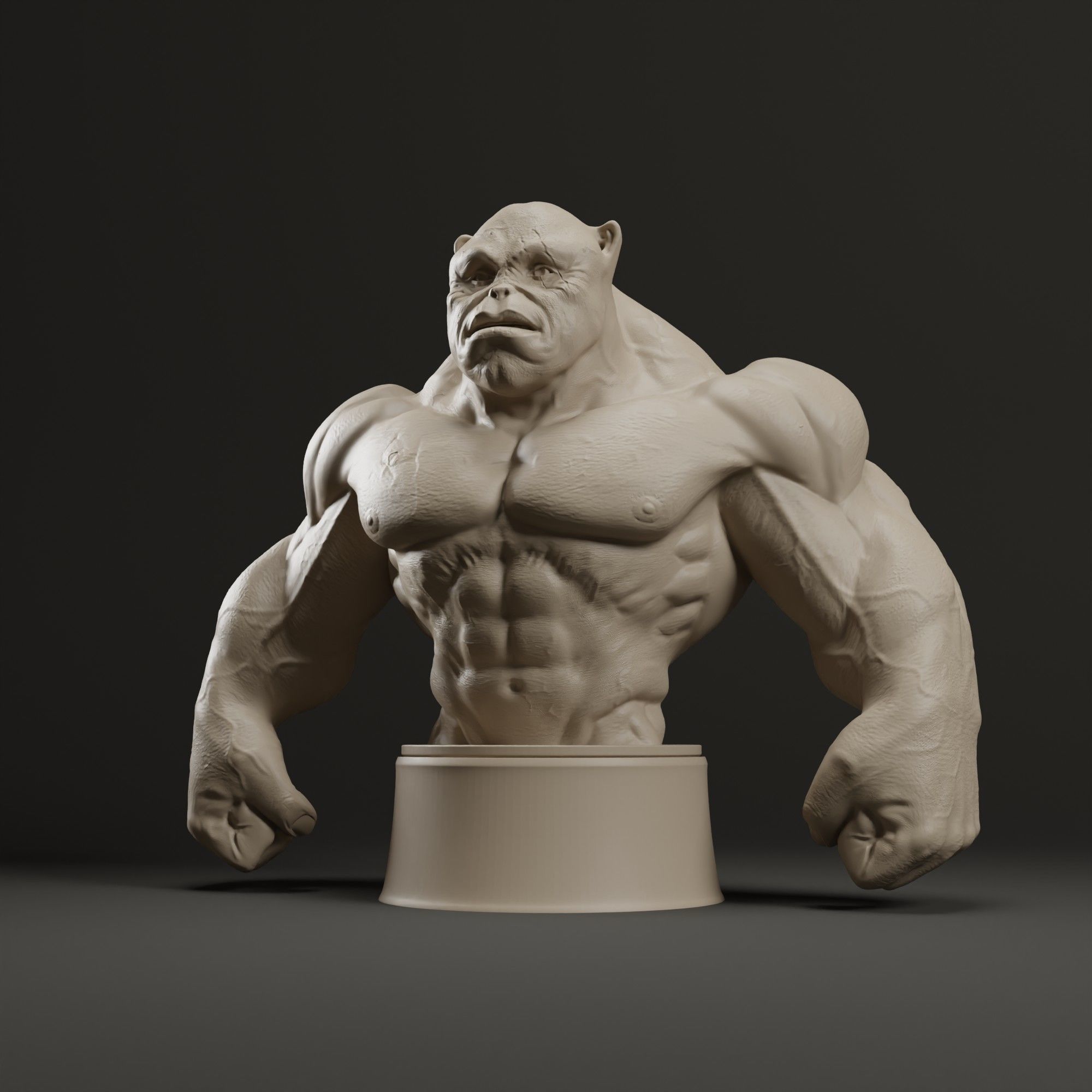 Bodybuilder Boss Dog Bust 3D print model_2