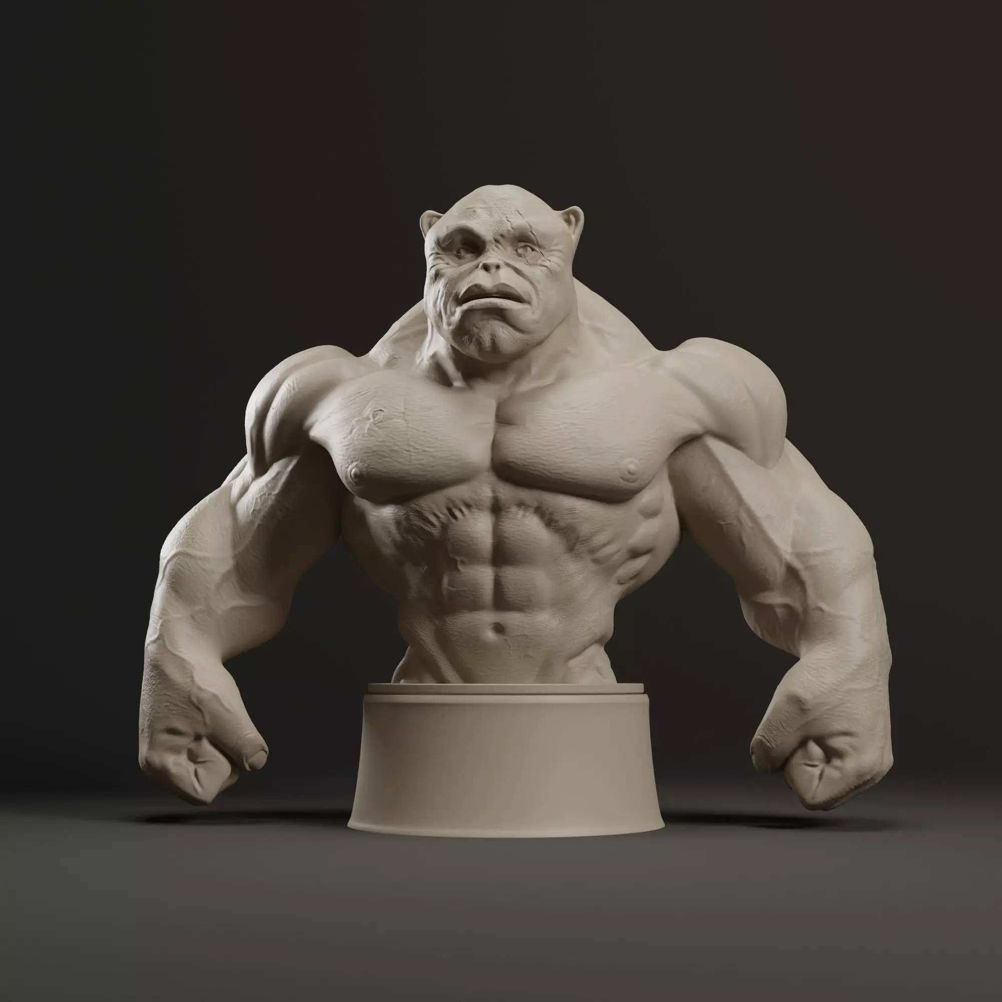 Bodybuilder Boss Dog Bust 3D print model_0
