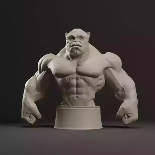 Bodybuilder Boss Dog Bust 3D print model