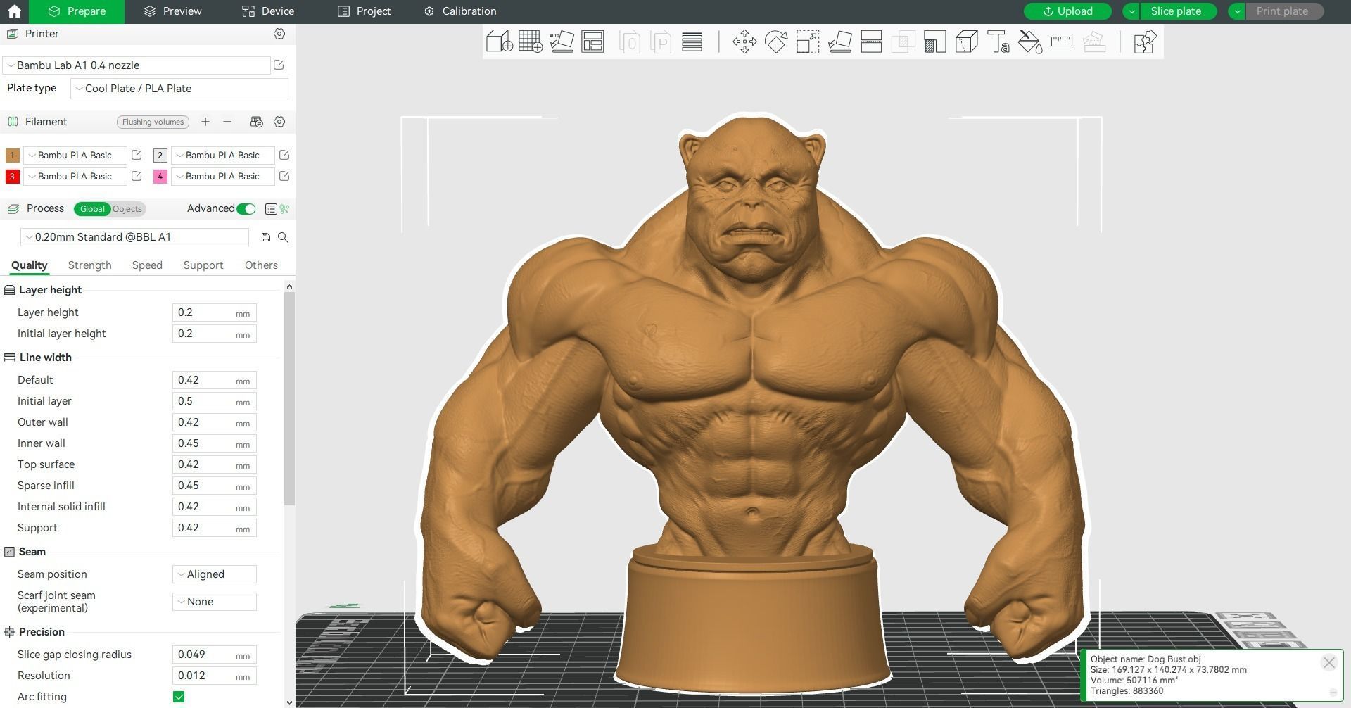 Bodybuilder Boss Dog Bust 3D print model_5