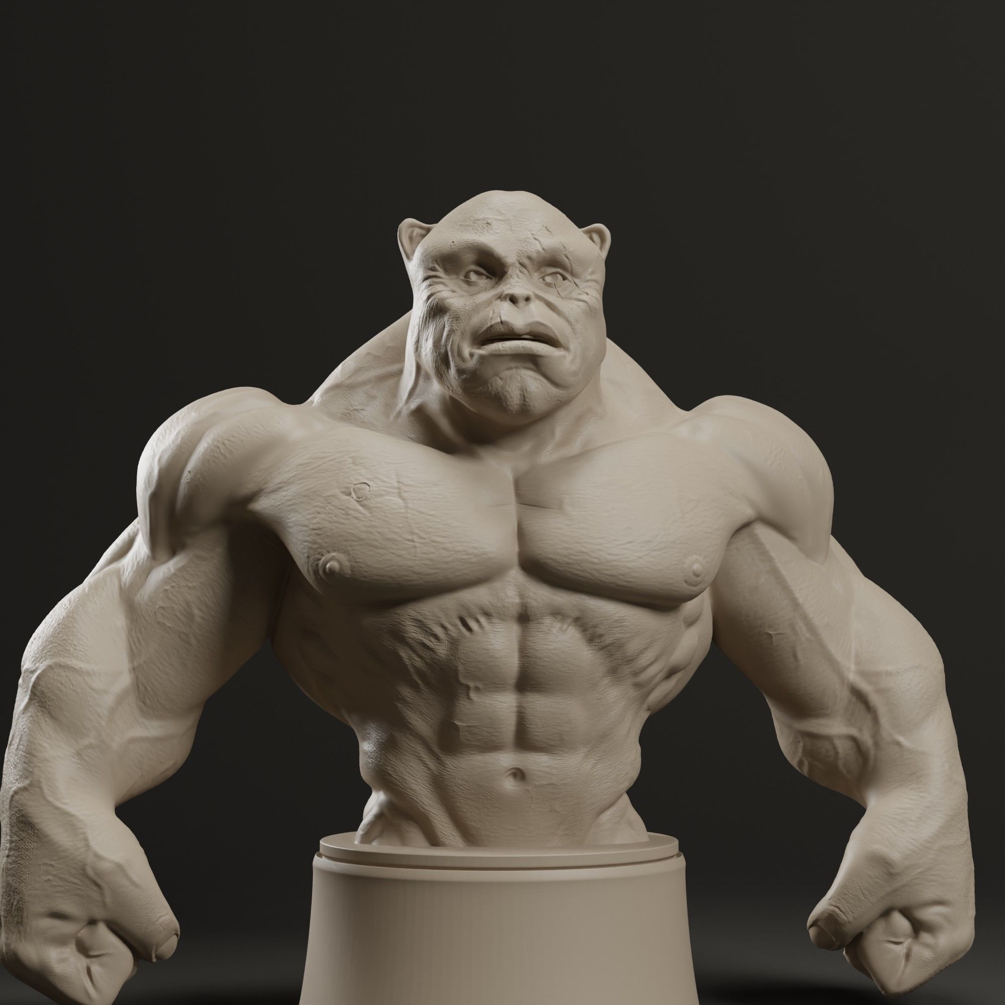 Bodybuilder Boss Dog Bust 3D print model_18