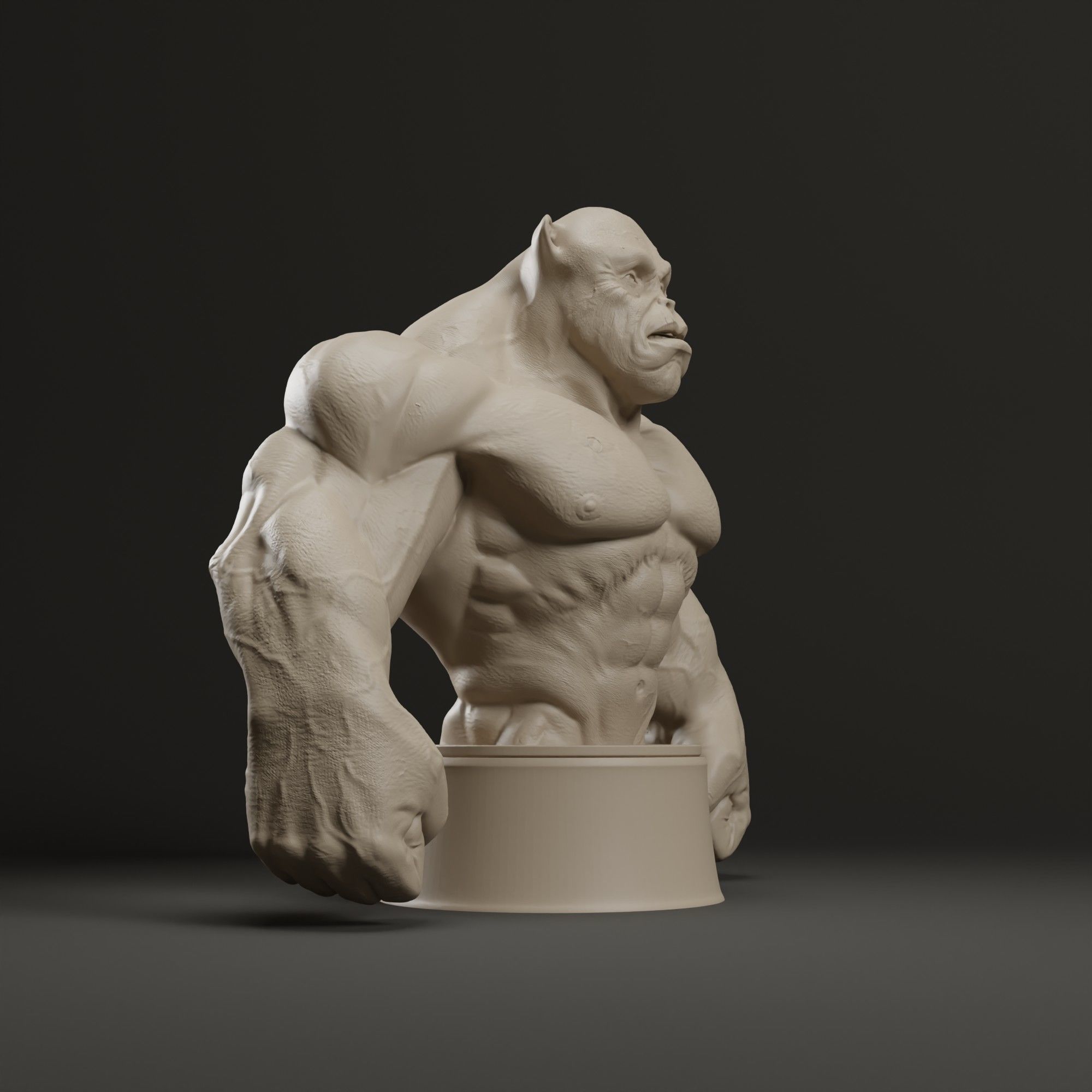 Bodybuilder Boss Dog Bust 3D print model_16