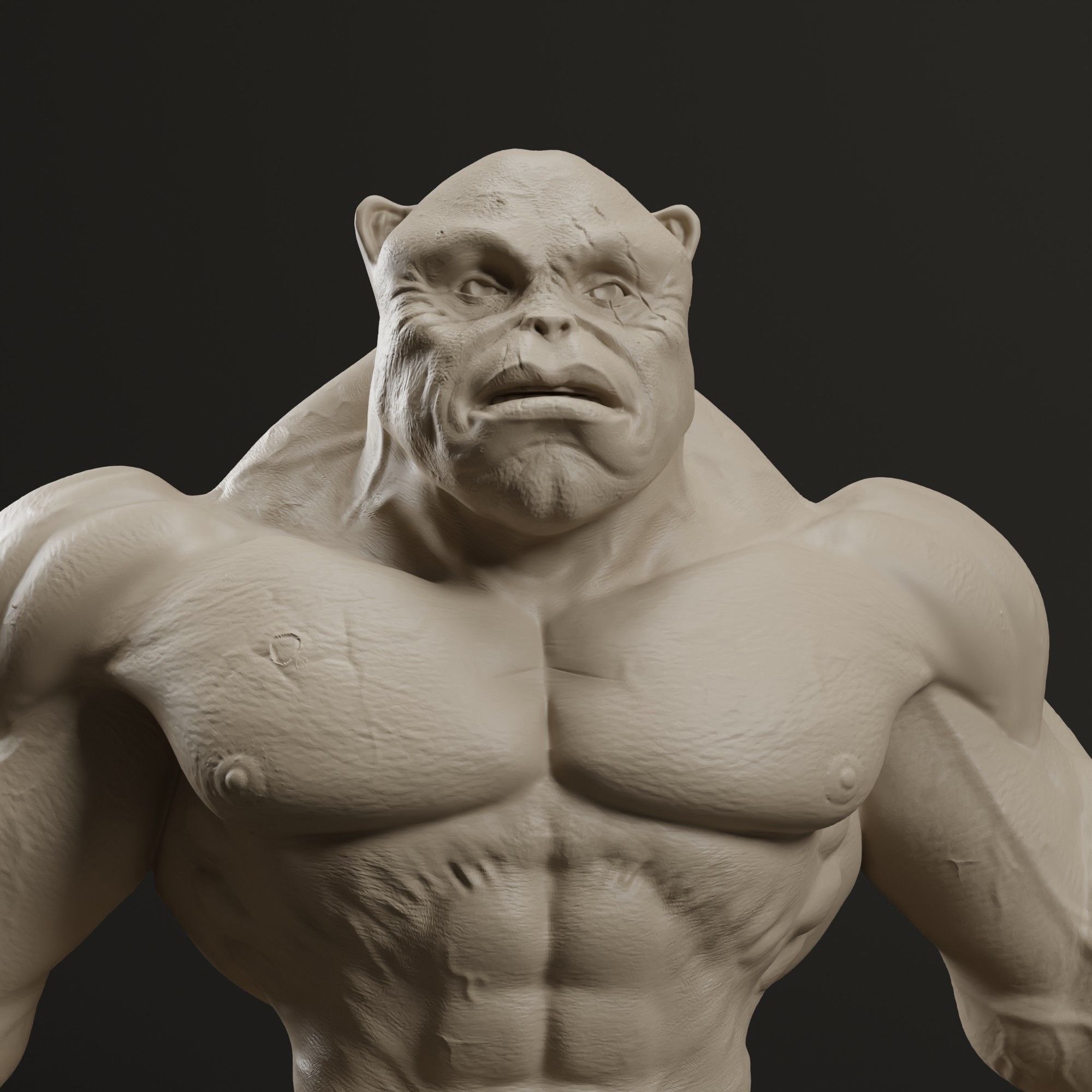 Bodybuilder Boss Dog Bust 3D print model_1
