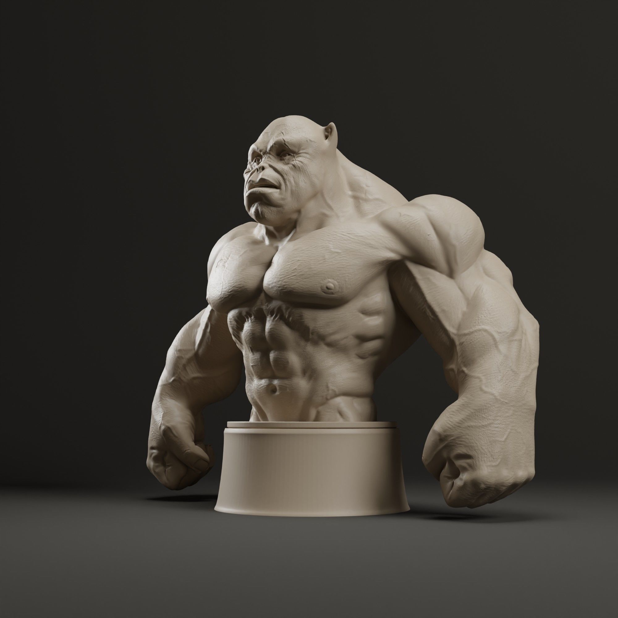Bodybuilder Boss Dog Bust 3D print model_3