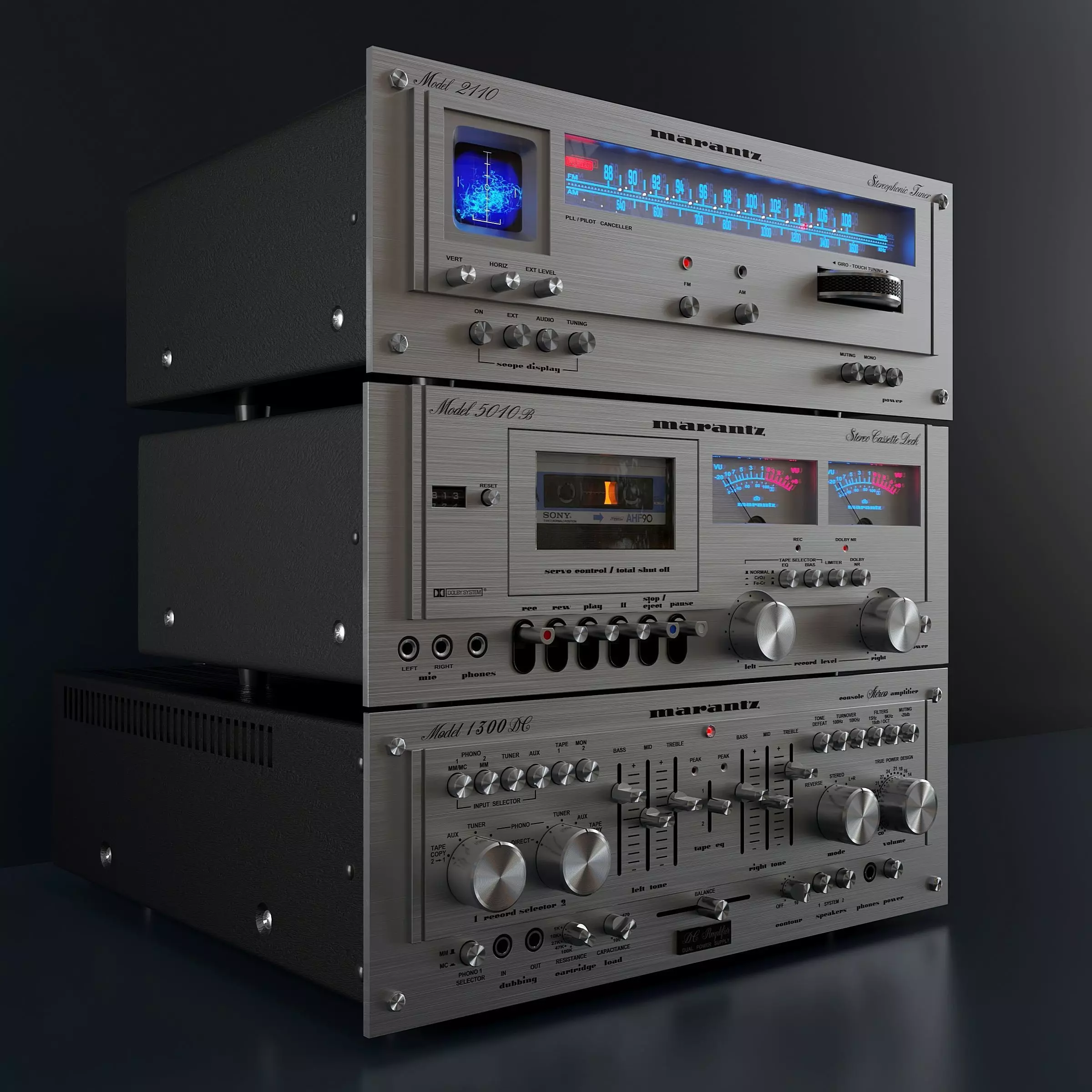Hi-Fi Tower Marantz 3D Model Collection_0