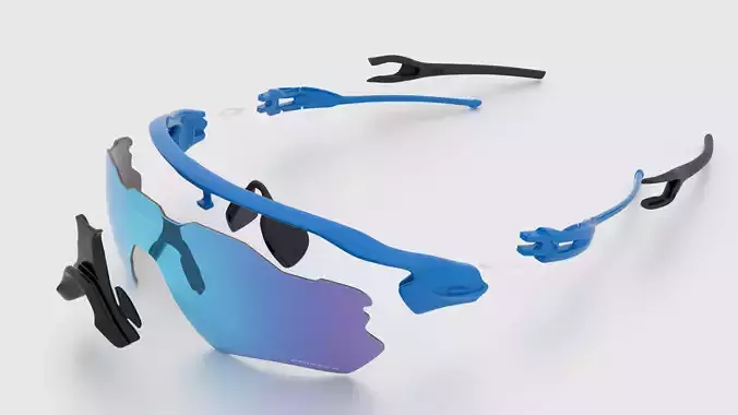 Oakley Radar EV sunglasses Low-poly 3D model