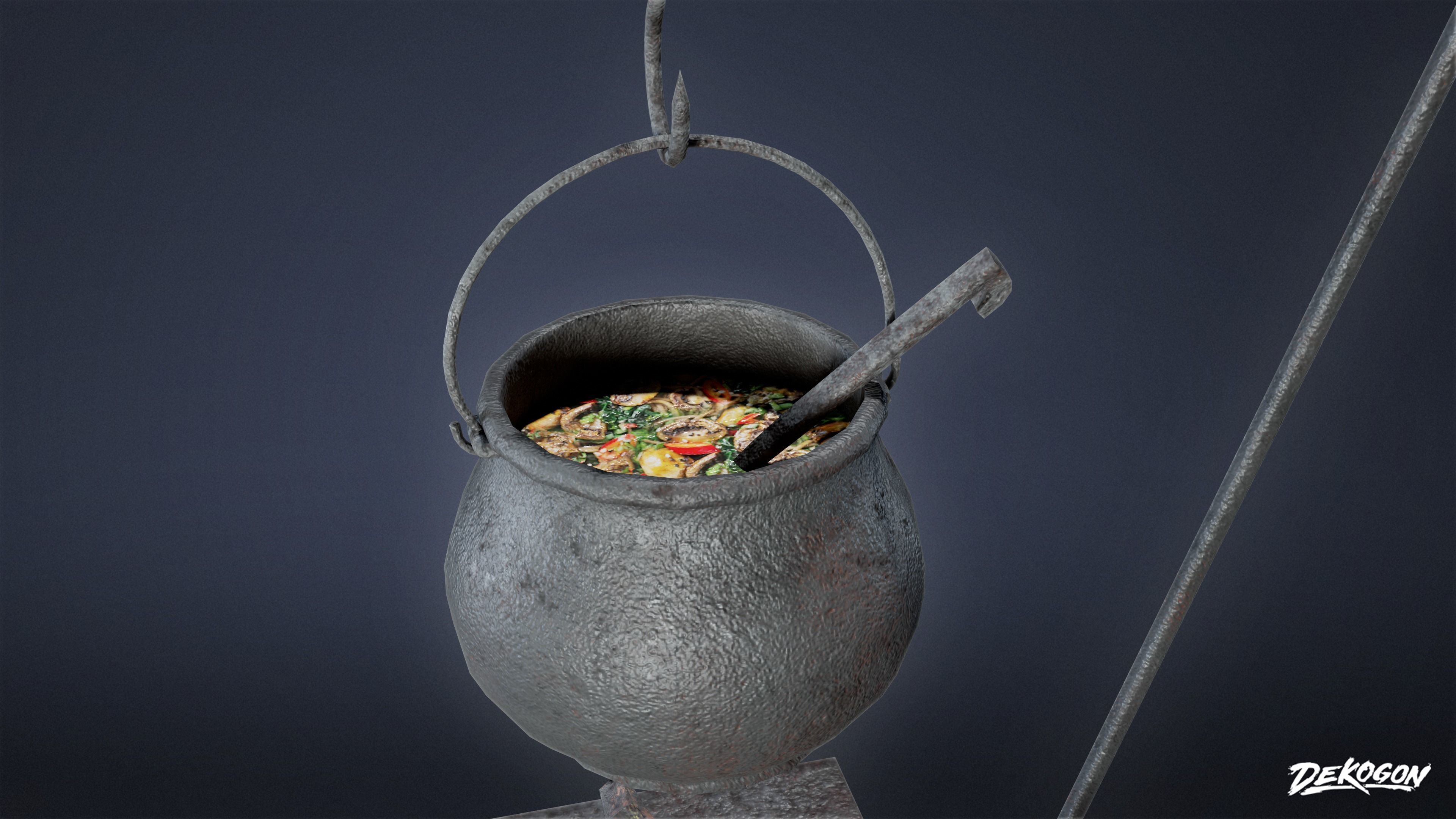 MEDIEVAL - Cooking Station 01 - LOW POLY Low-poly 3D model_6