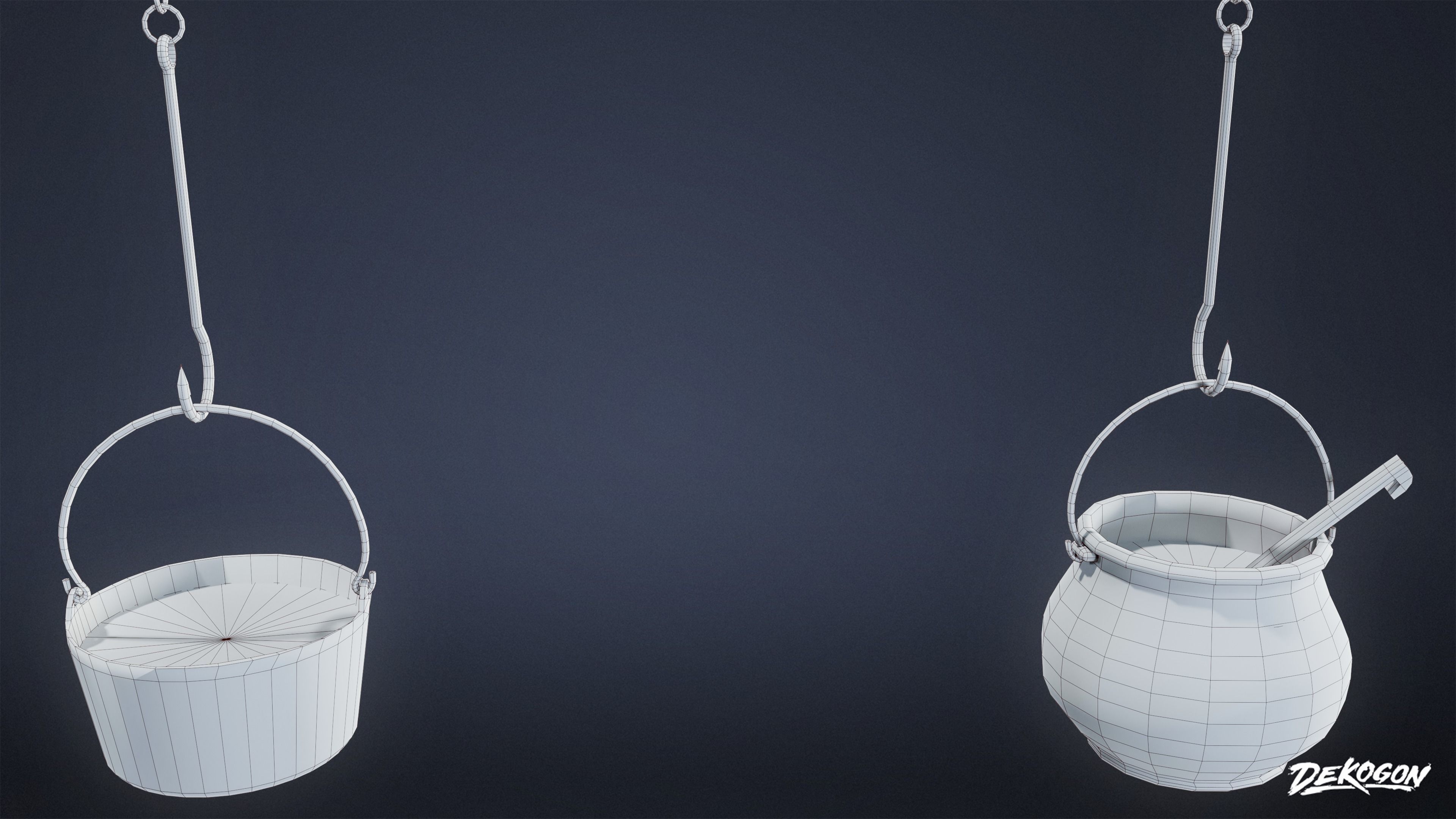 MEDIEVAL - Cooking Station 01 - LOW POLY Low-poly 3D model_9