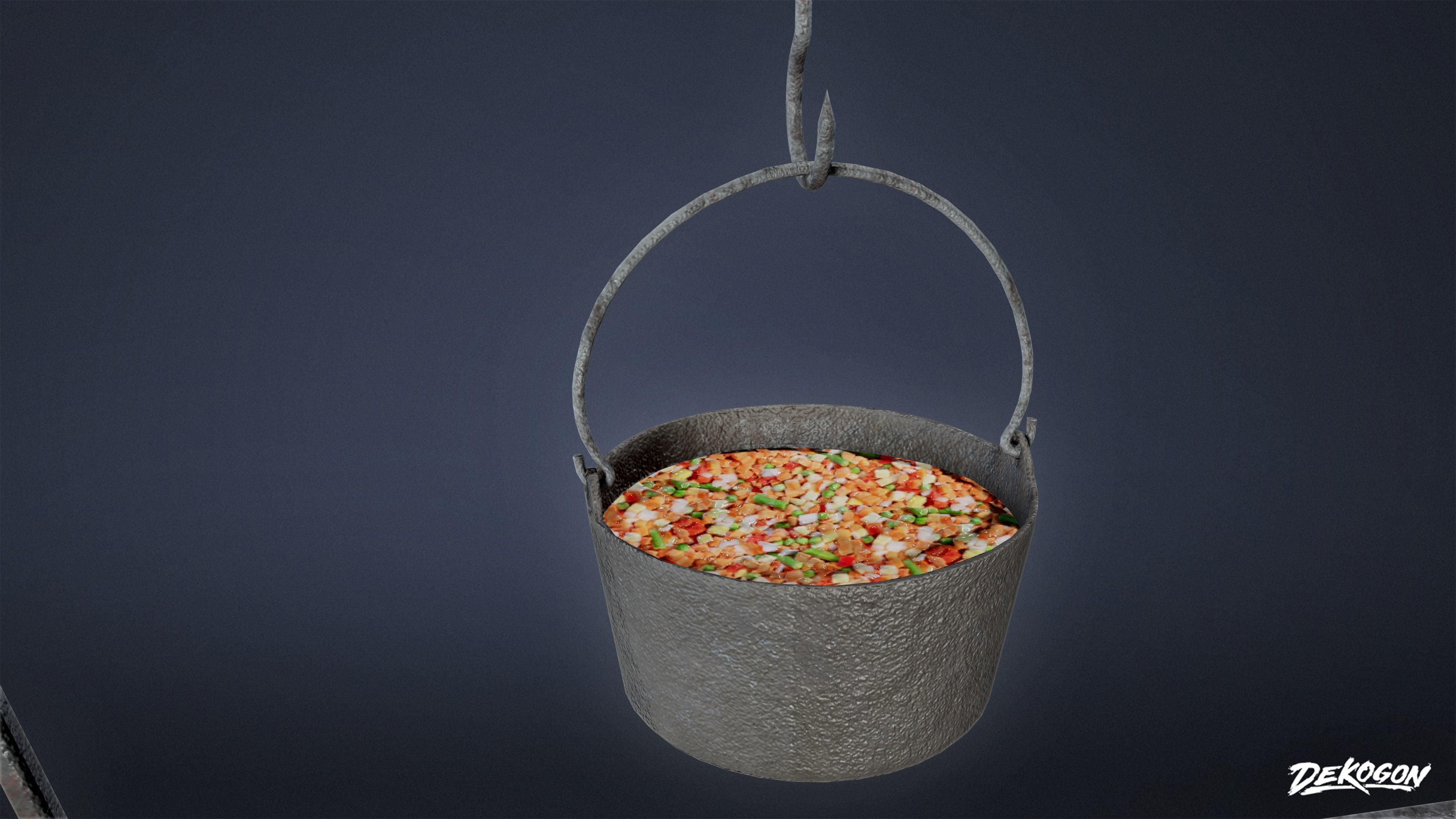 MEDIEVAL - Cooking Station 01 - LOW POLY Low-poly 3D model_5