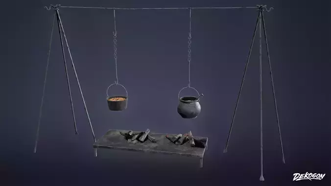 MEDIEVAL - Cooking Station 01 - LOW POLY