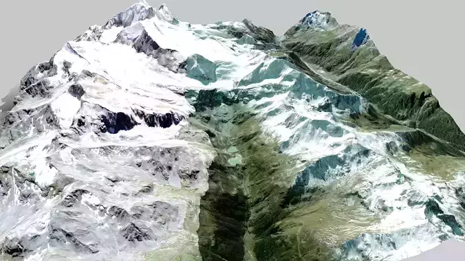 Mountain landscape Weisshorn Pennine Alps in Switzerland