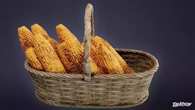 MEDIEVAL - Corn Basket 01 - LOW POLY
