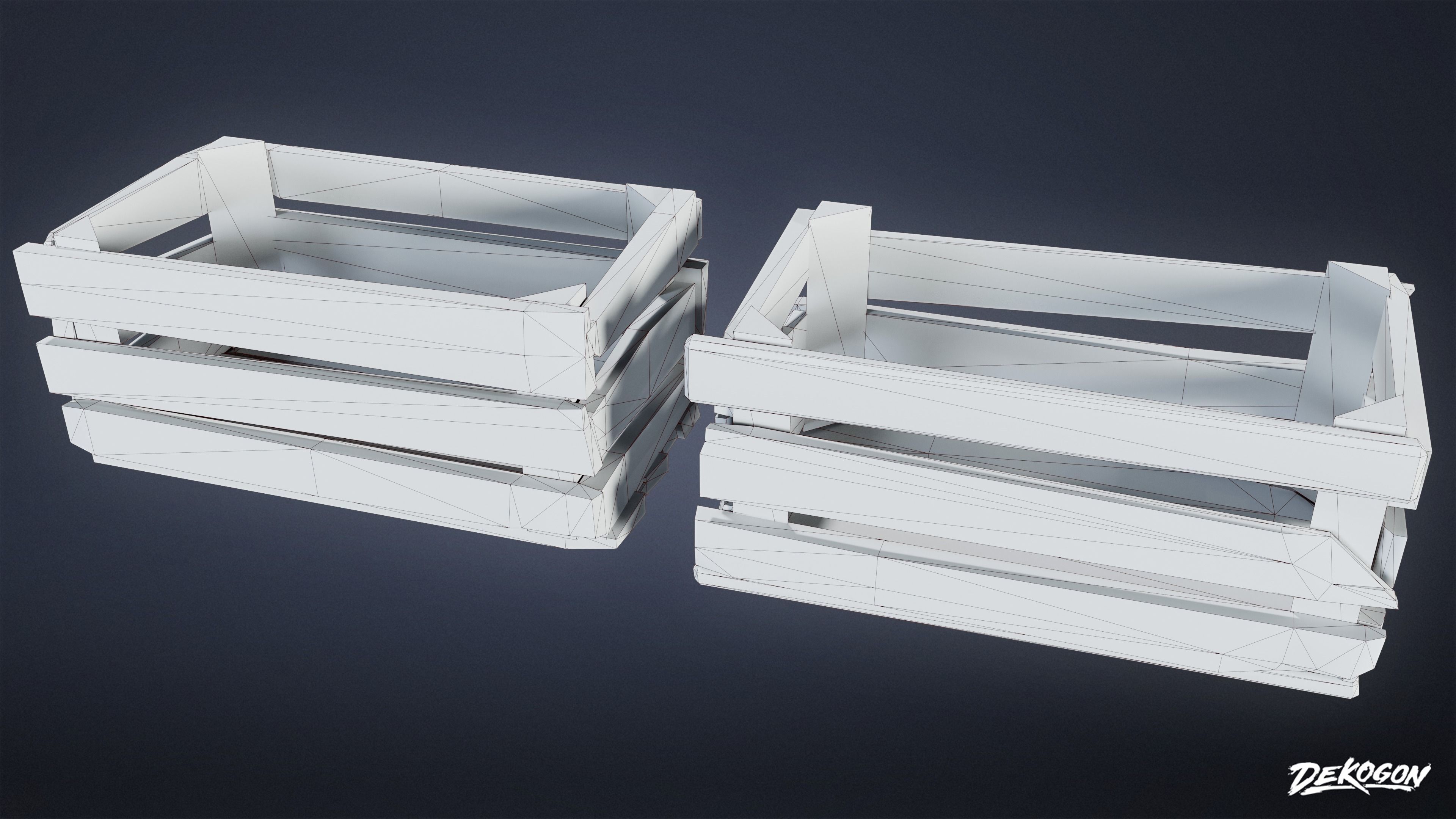 MEDIEVAL - Crate 01 - LOW POLY Low-poly 3D model_14