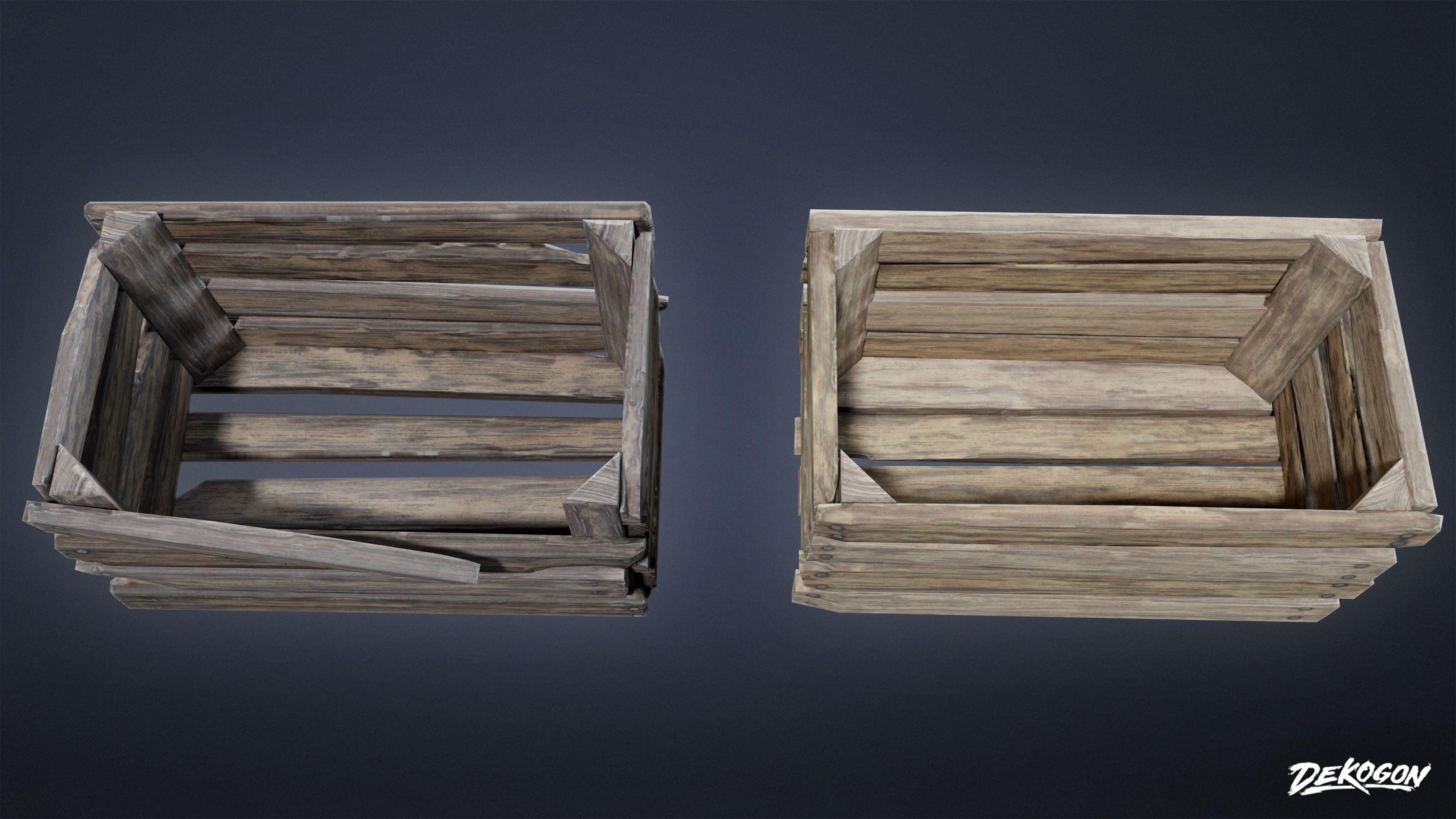 MEDIEVAL - Crate 01 - LOW POLY Low-poly 3D model_6