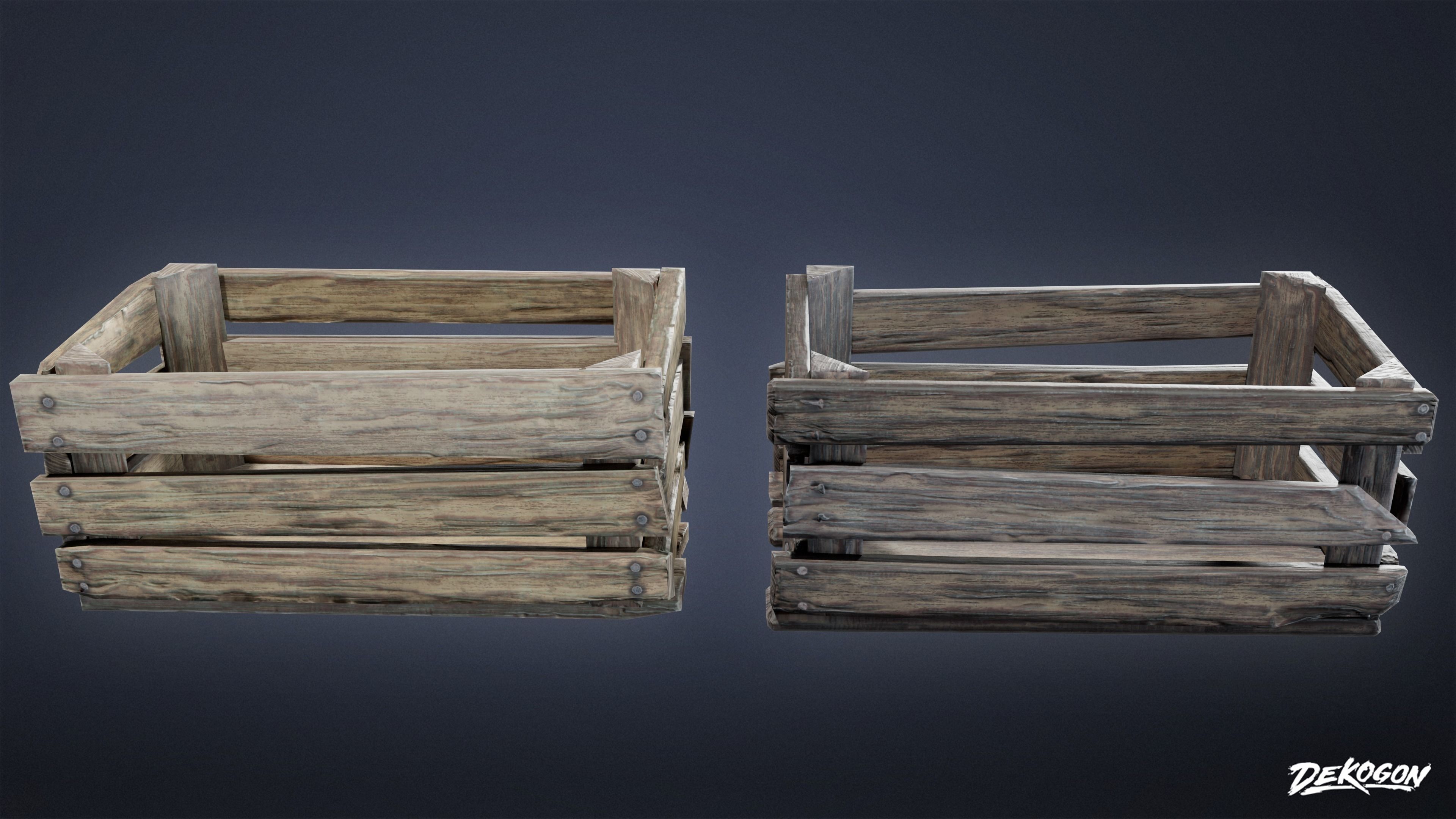 MEDIEVAL - Crate 01 - LOW POLY Low-poly 3D model_8