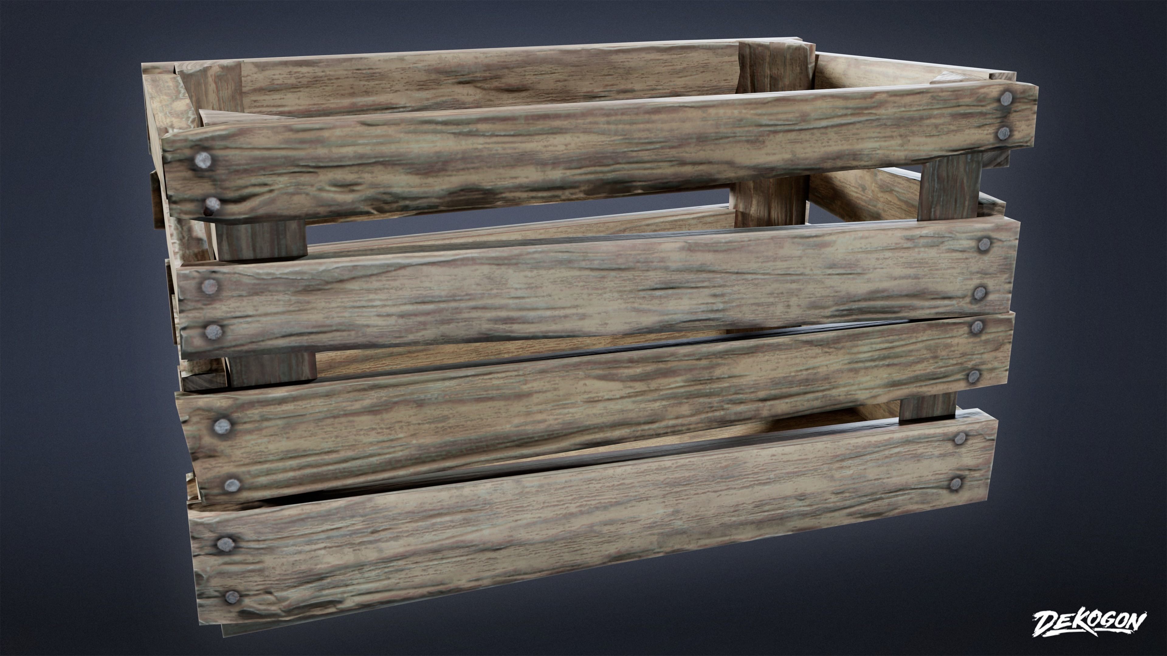 MEDIEVAL - Crate 01 - LOW POLY Low-poly 3D model_5