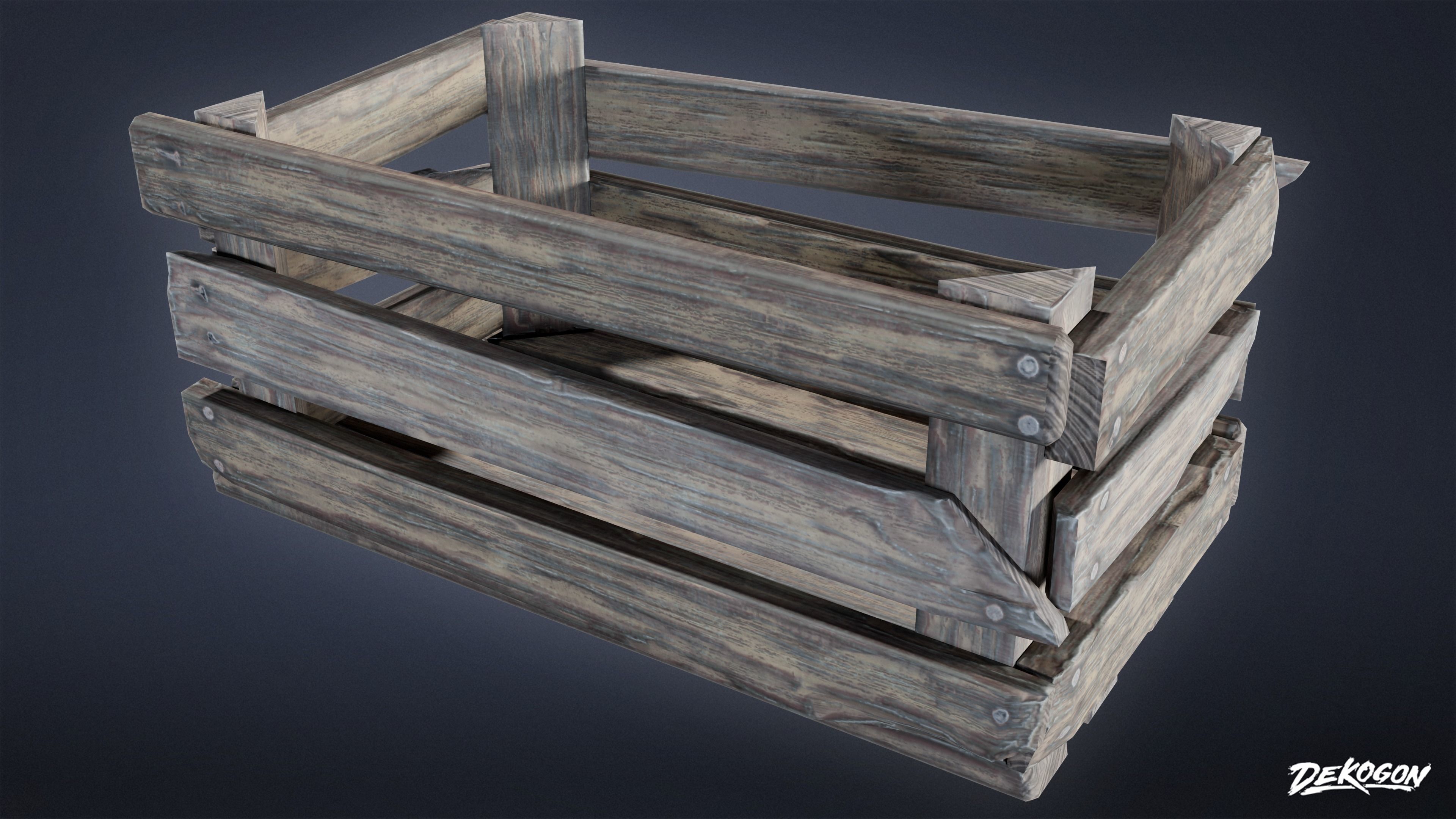 MEDIEVAL - Crate 01 - LOW POLY Low-poly 3D model_10