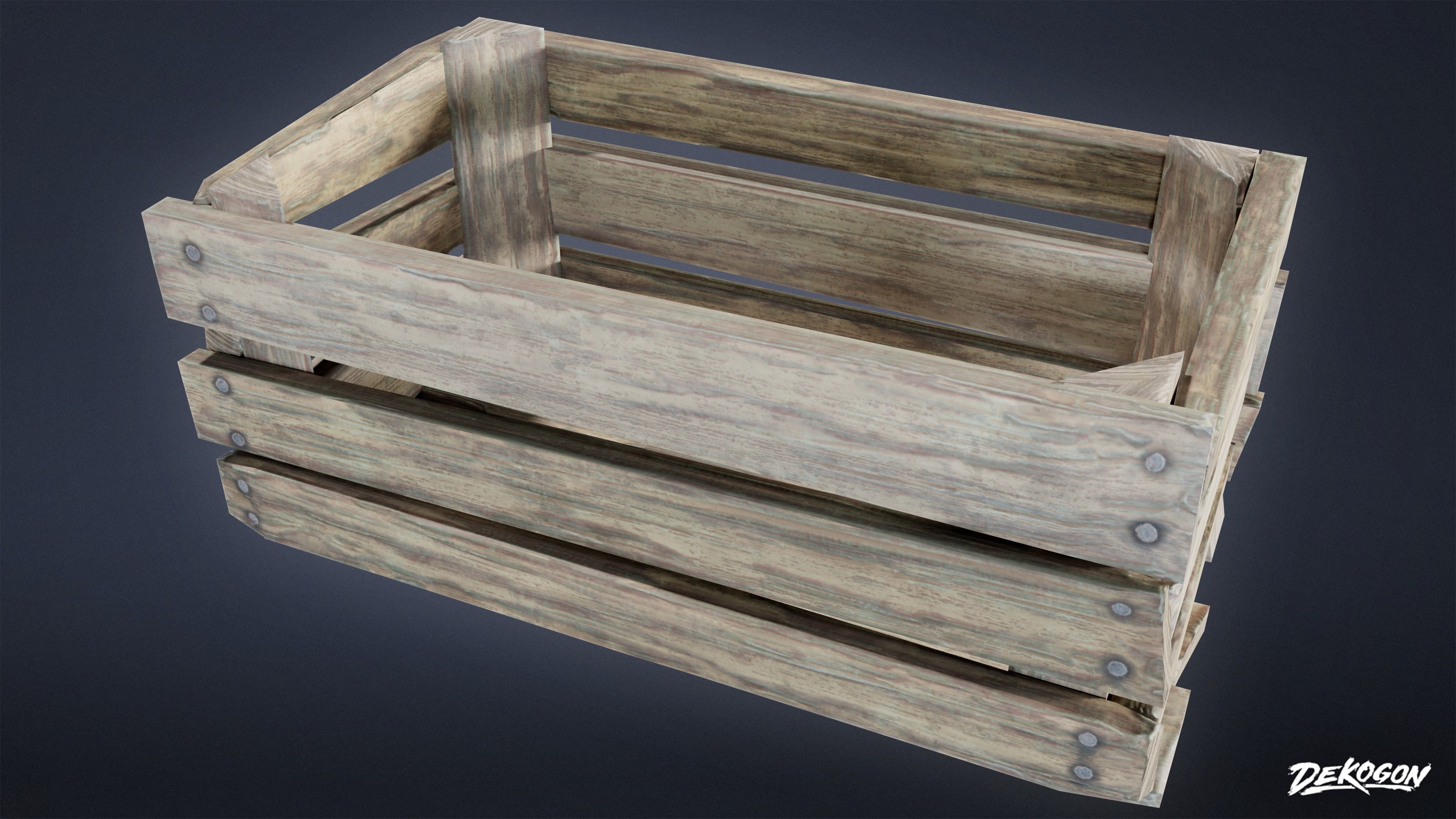 MEDIEVAL - Crate 01 - LOW POLY Low-poly 3D model_13