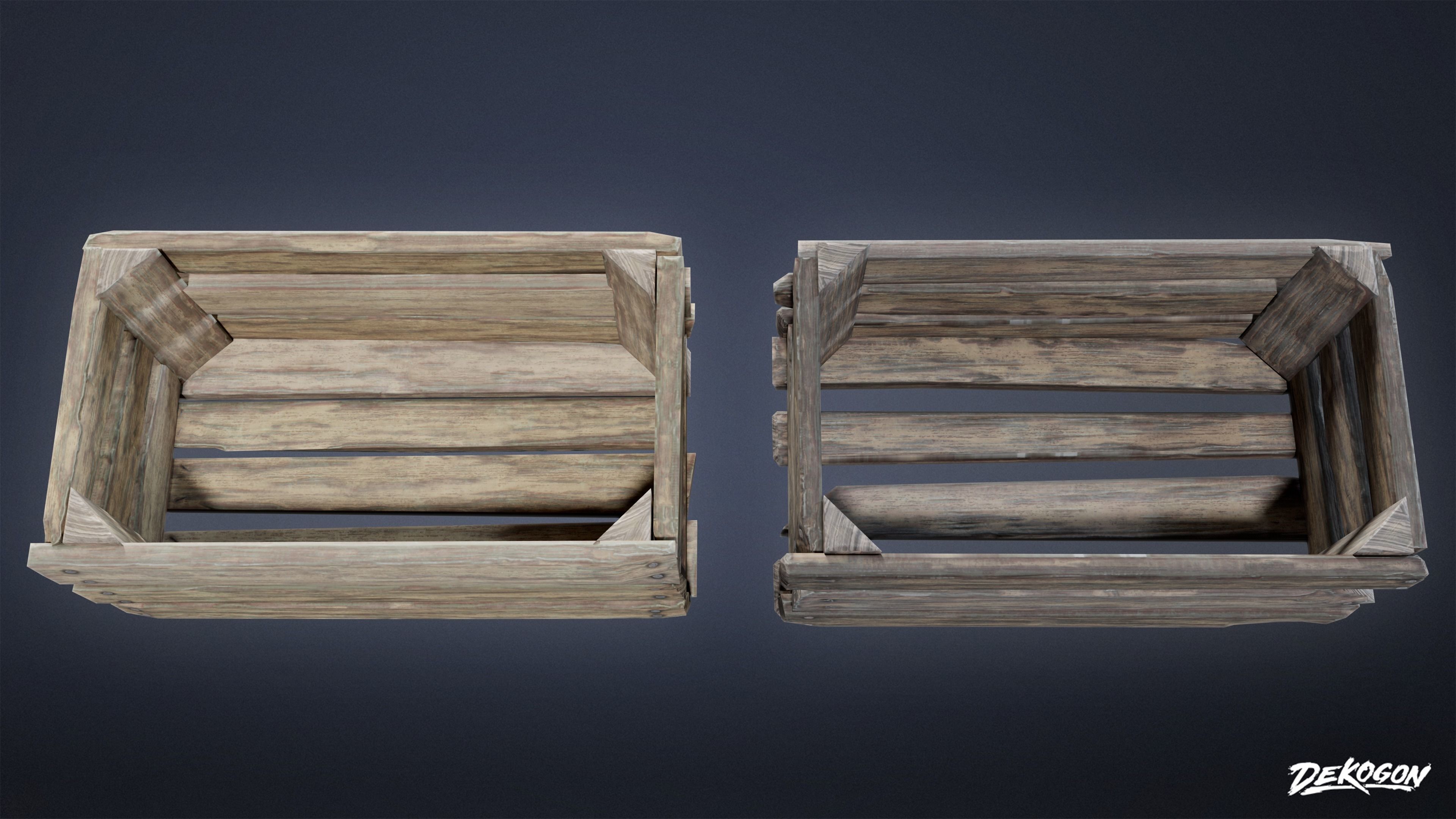 MEDIEVAL - Crate 01 - LOW POLY Low-poly 3D model_7