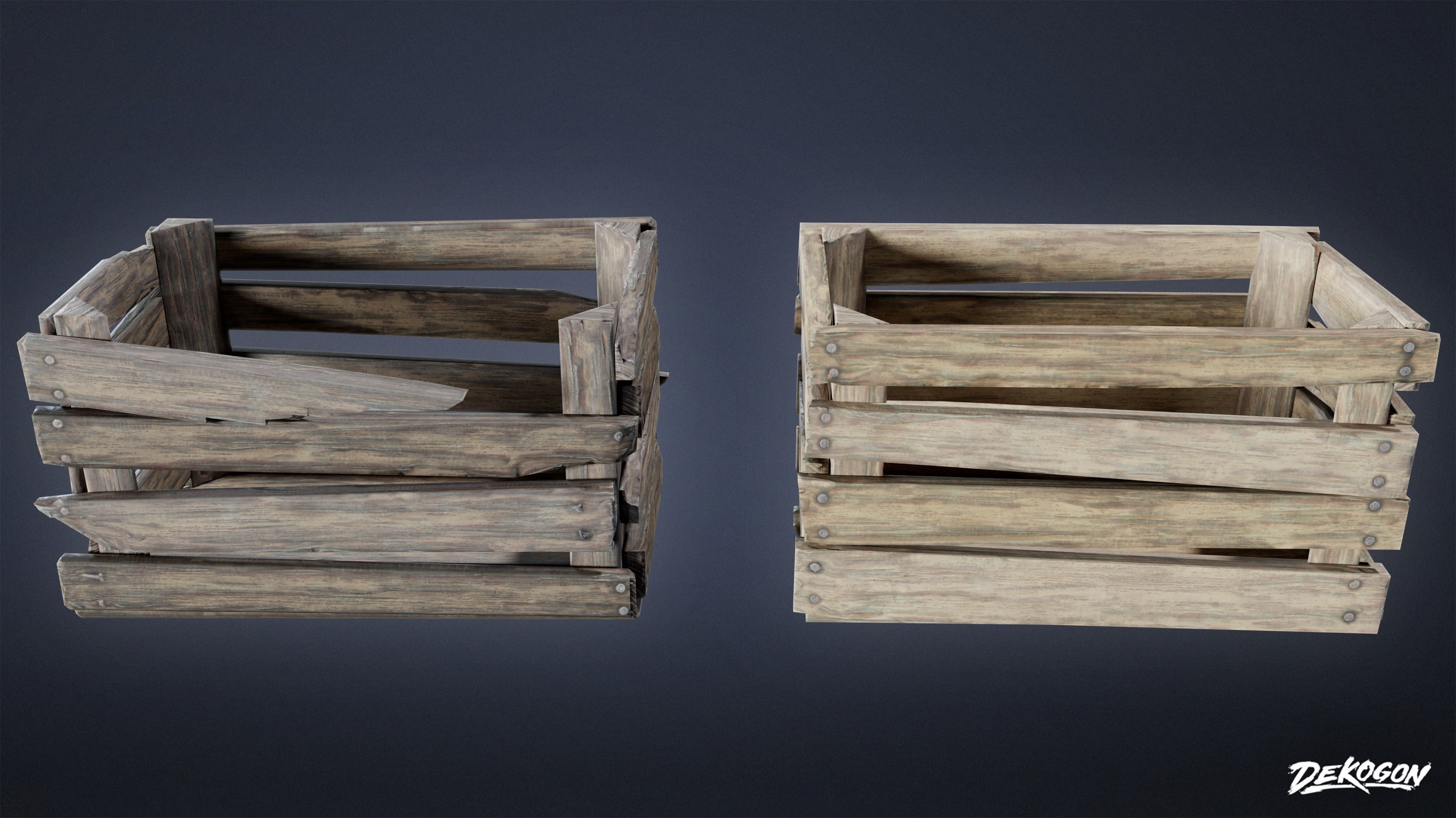 MEDIEVAL - Crate 01 - LOW POLY Low-poly 3D model_4