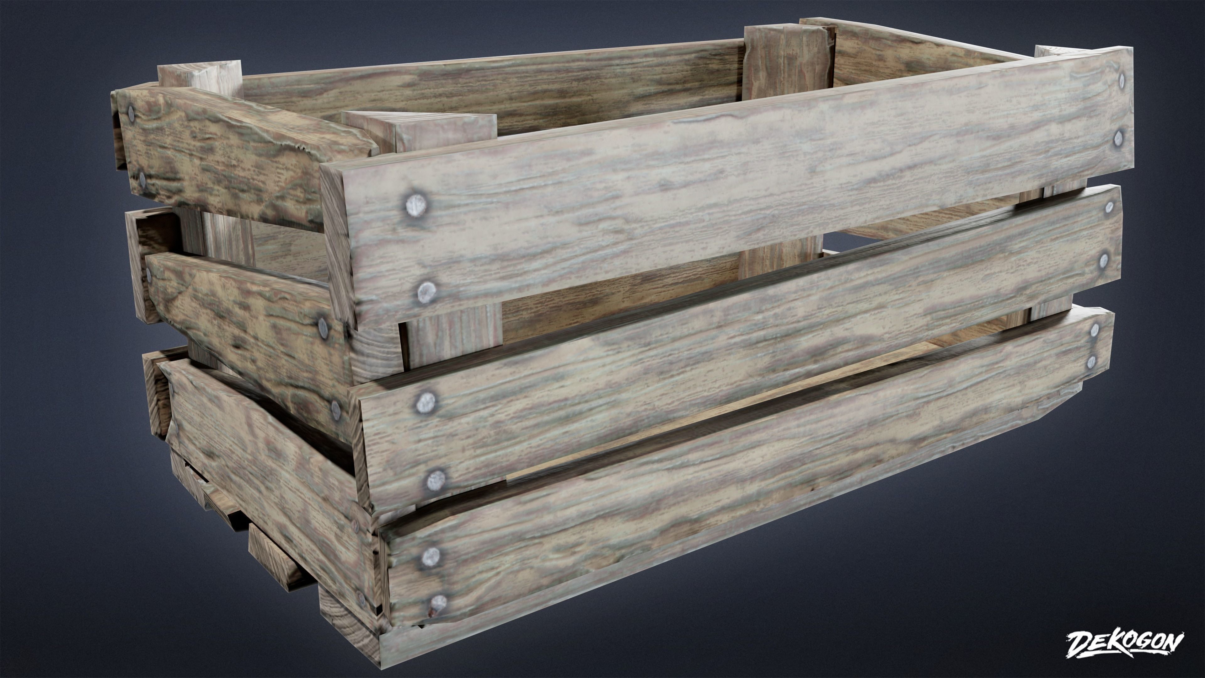MEDIEVAL - Crate 01 - LOW POLY Low-poly 3D model_12
