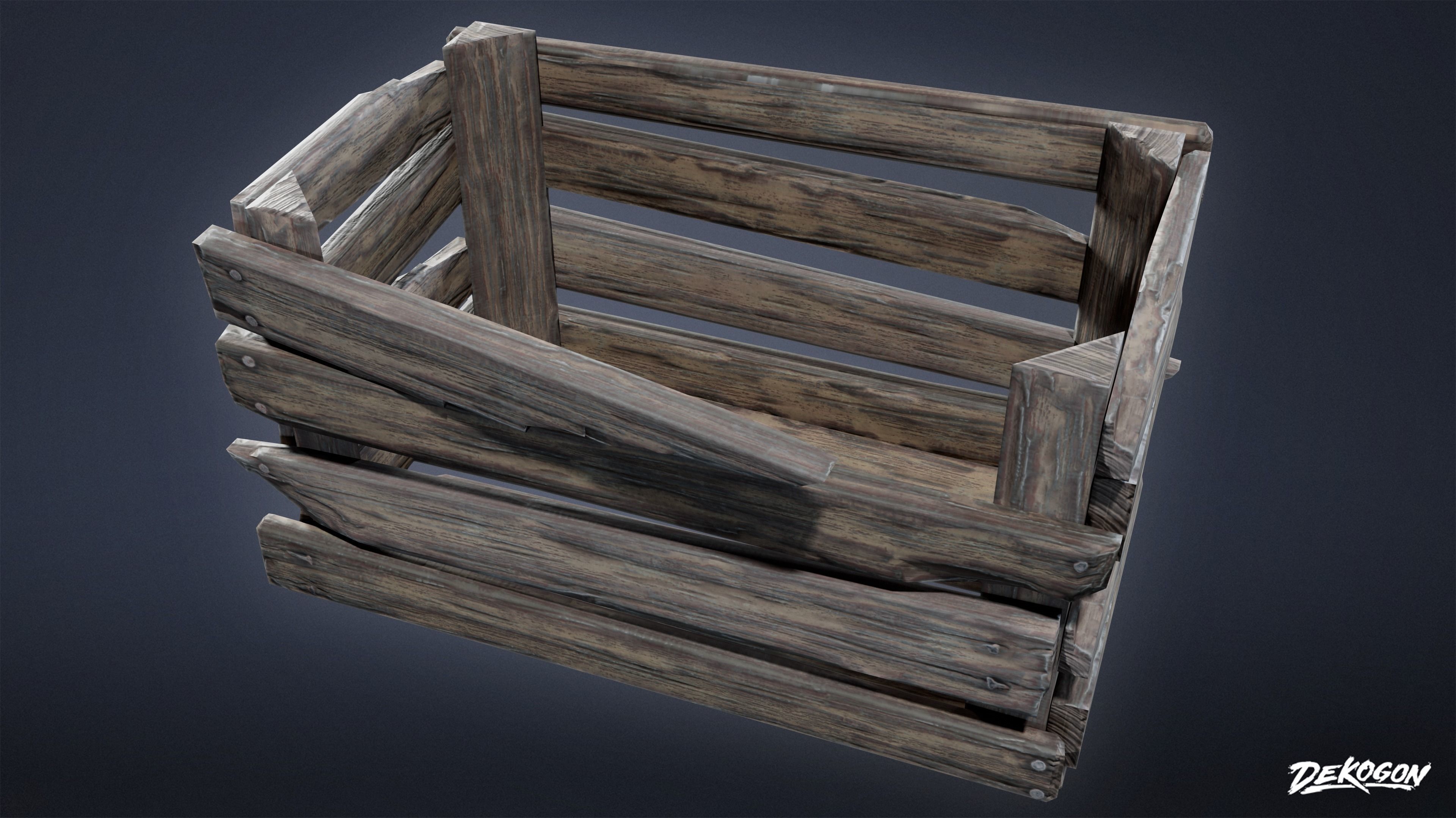 MEDIEVAL - Crate 01 - LOW POLY Low-poly 3D model_2