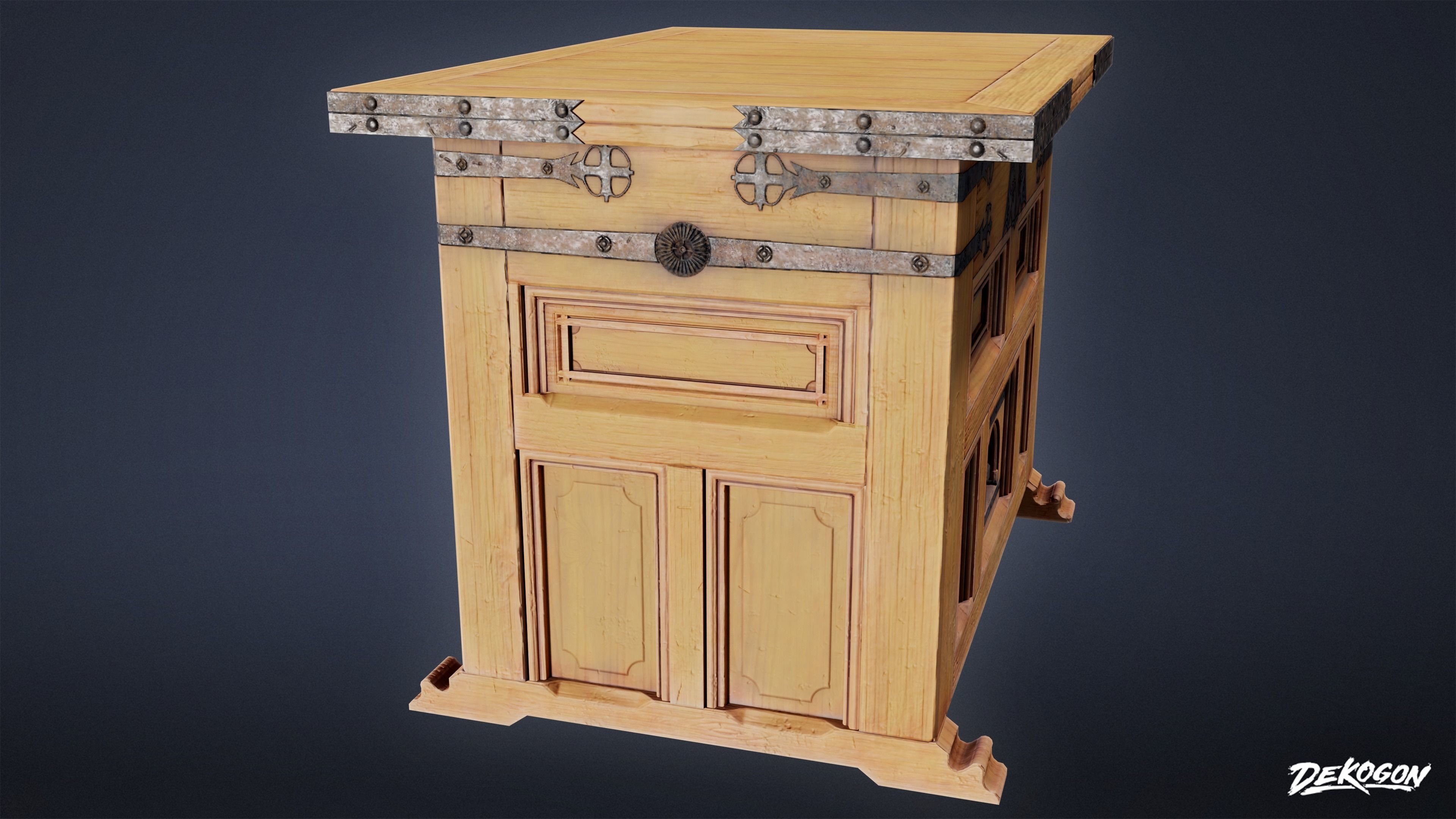MEDIEVAL - Display Table 01 - LOW POLY Low-poly 3D model_2