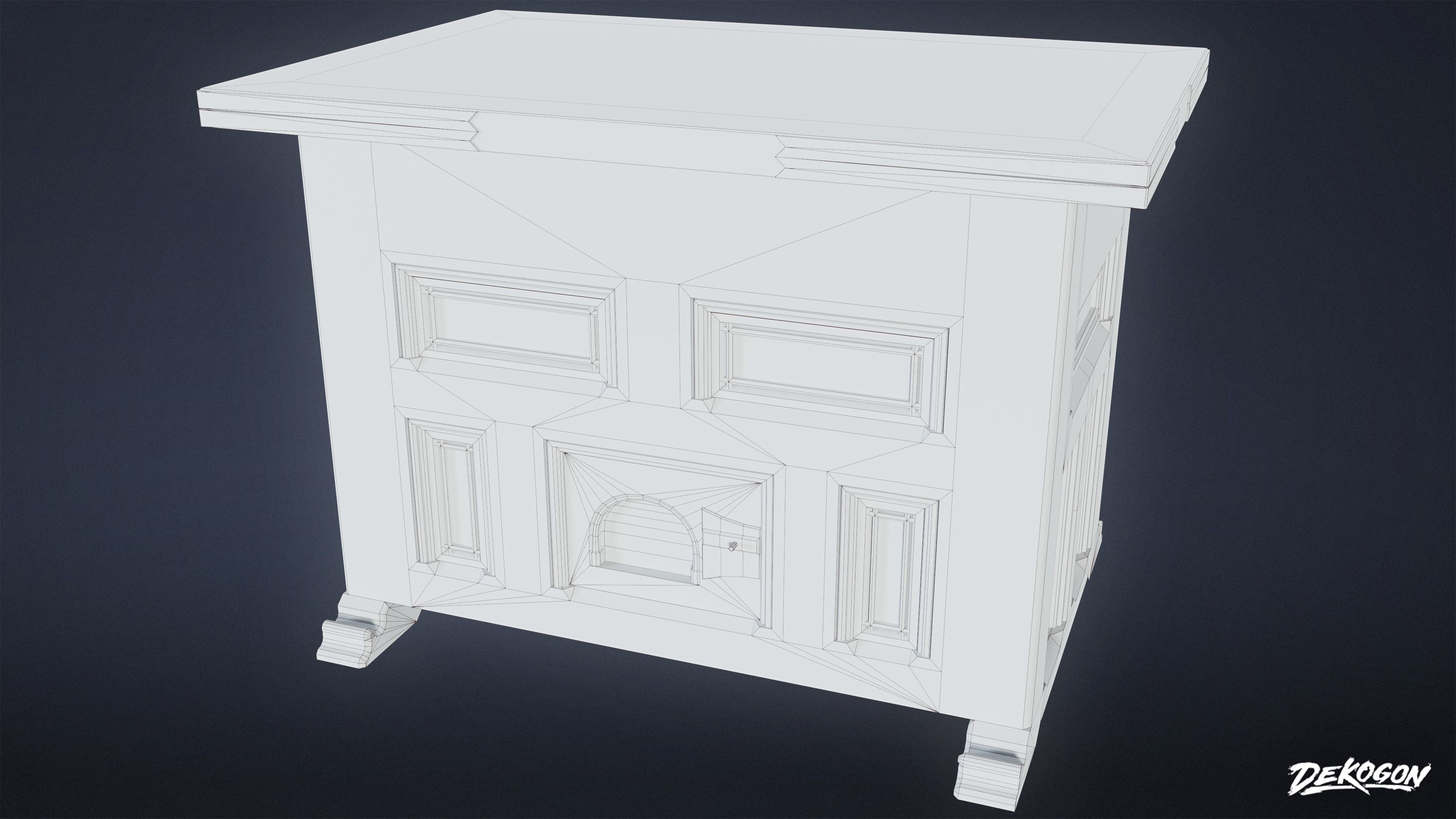 MEDIEVAL - Display Table 01 - LOW POLY Low-poly 3D model_8