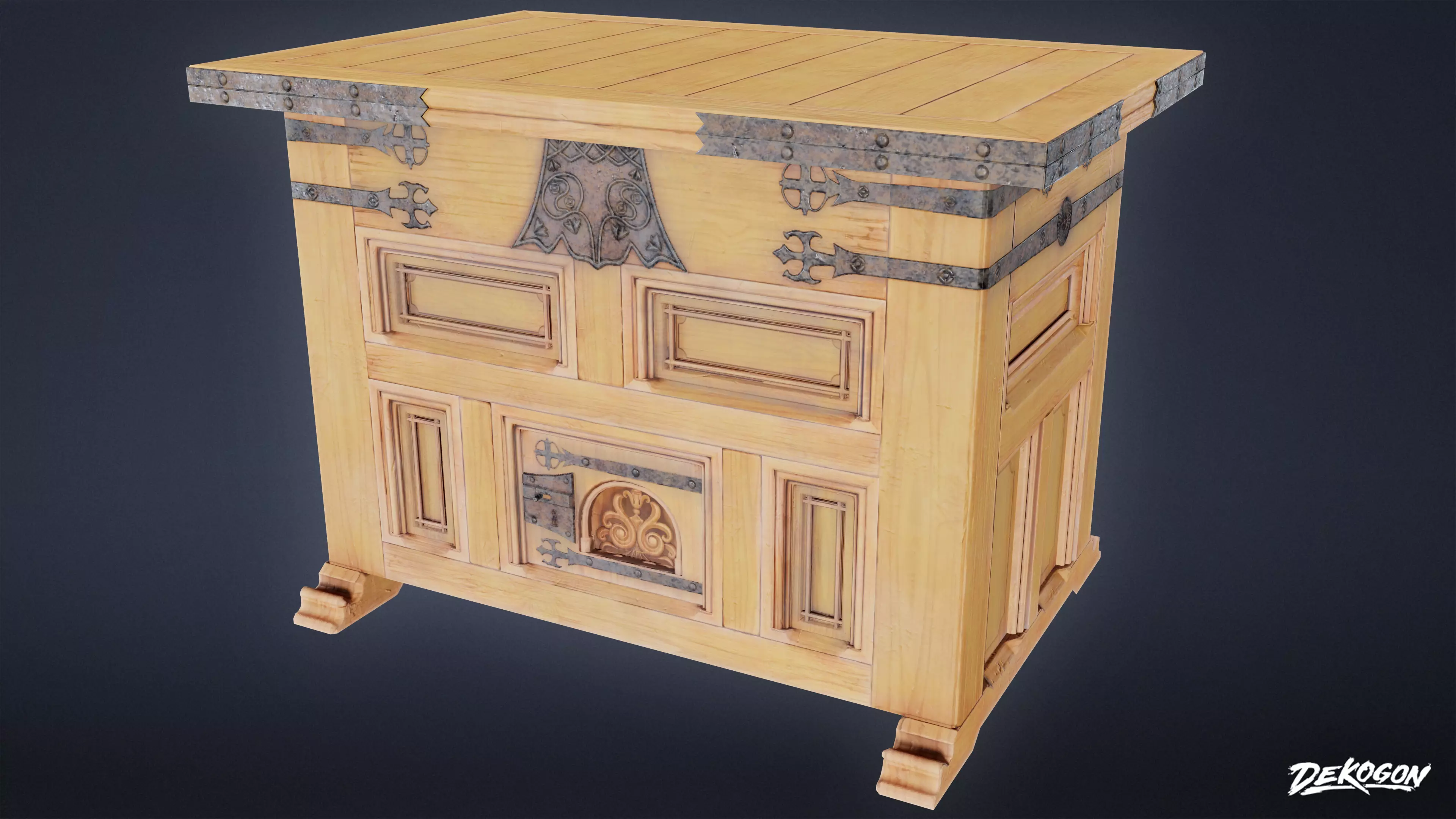 MEDIEVAL - Display Table 01 - LOW POLY Low-poly 3D model_0
