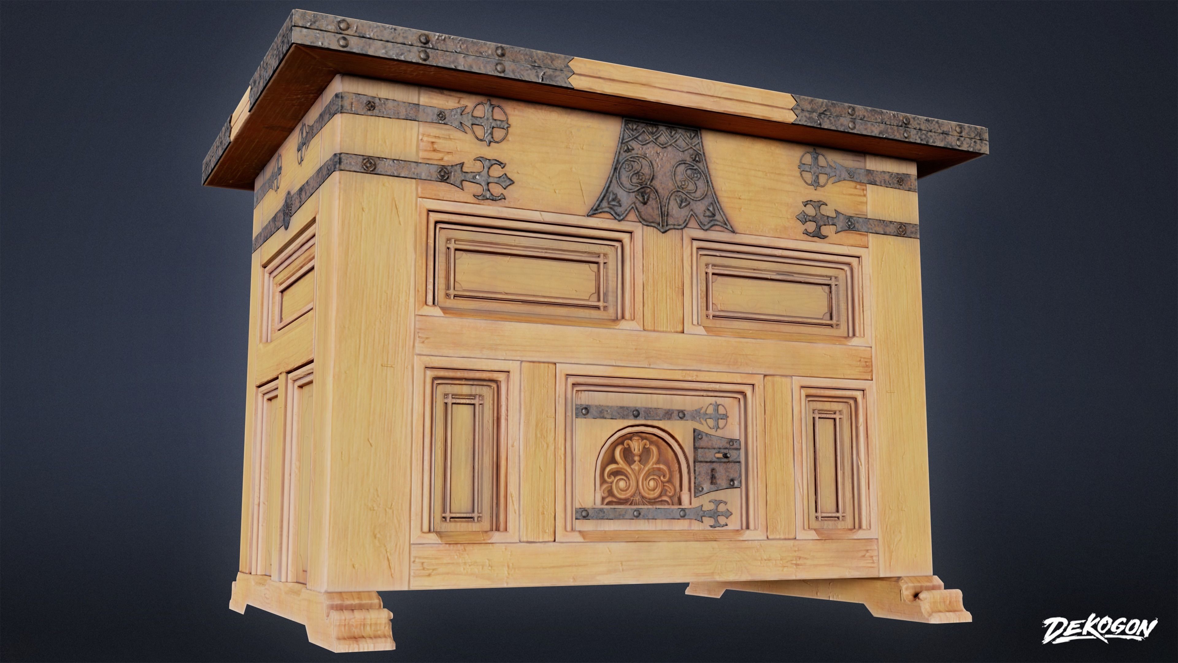 MEDIEVAL - Display Table 01 - LOW POLY Low-poly 3D model_5