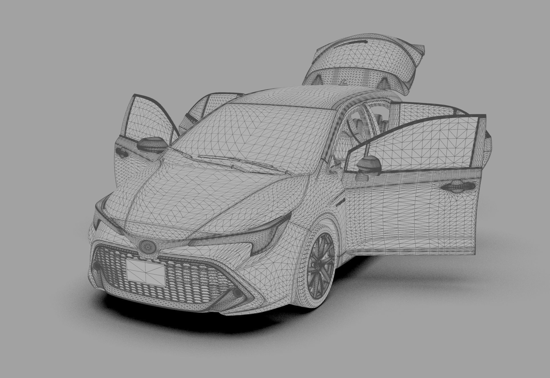 Toyota Auris corolla 2020 Organizing  3D model_35